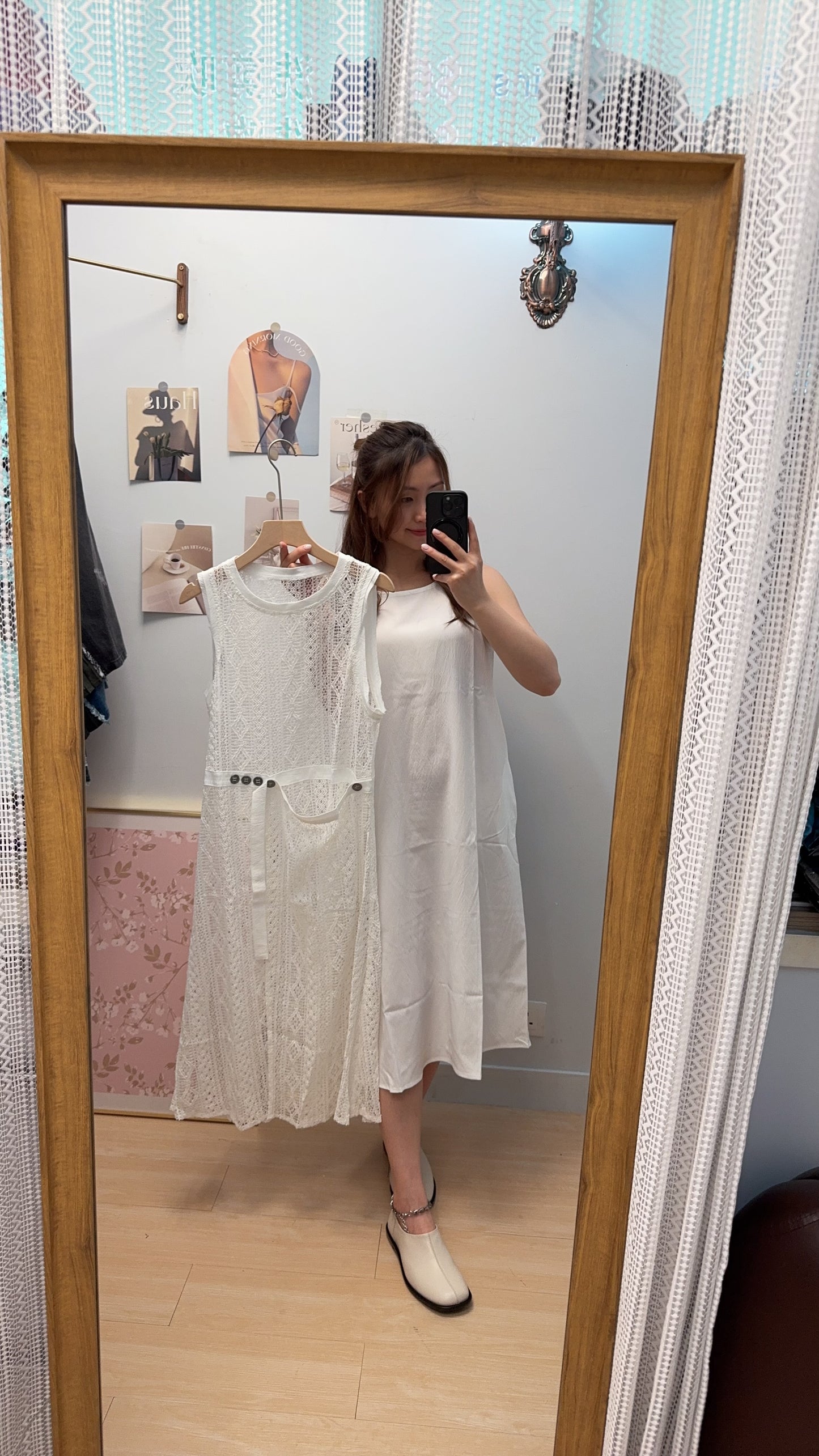 M255306《分開兩件:底裙+LACE背心》白