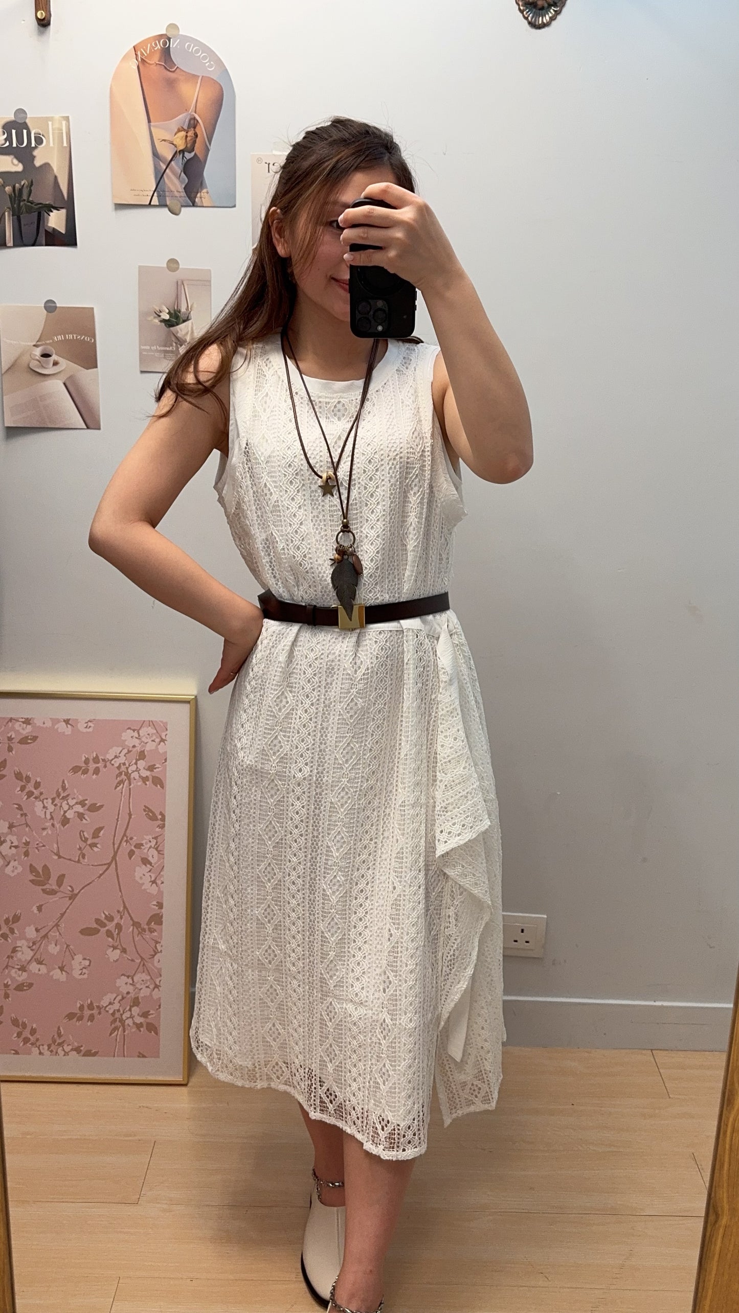 M255306《分開兩件:底裙+LACE背心》白