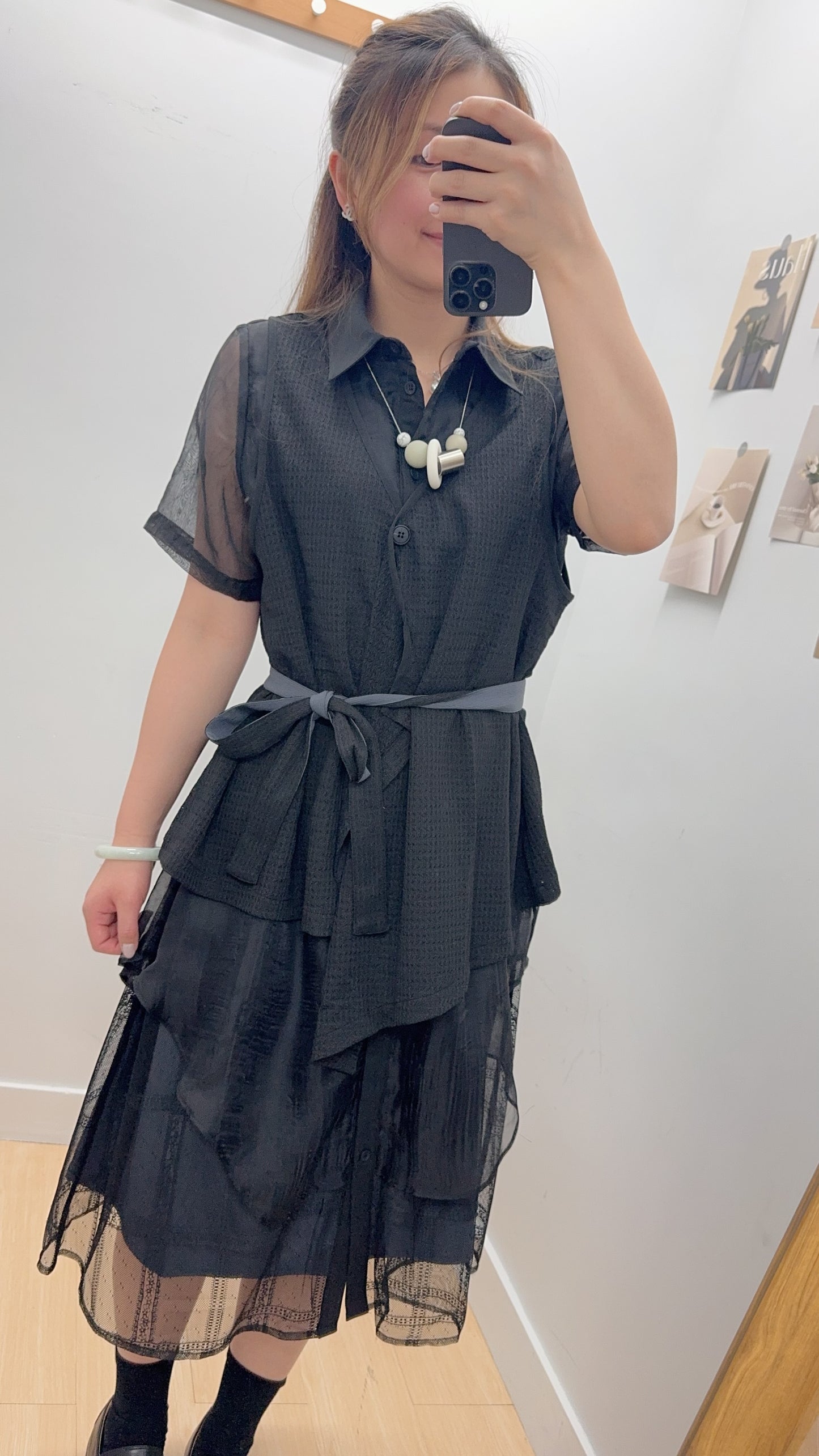 B47804《小個子🕊️女神風兩件套OPS》(白/黑)