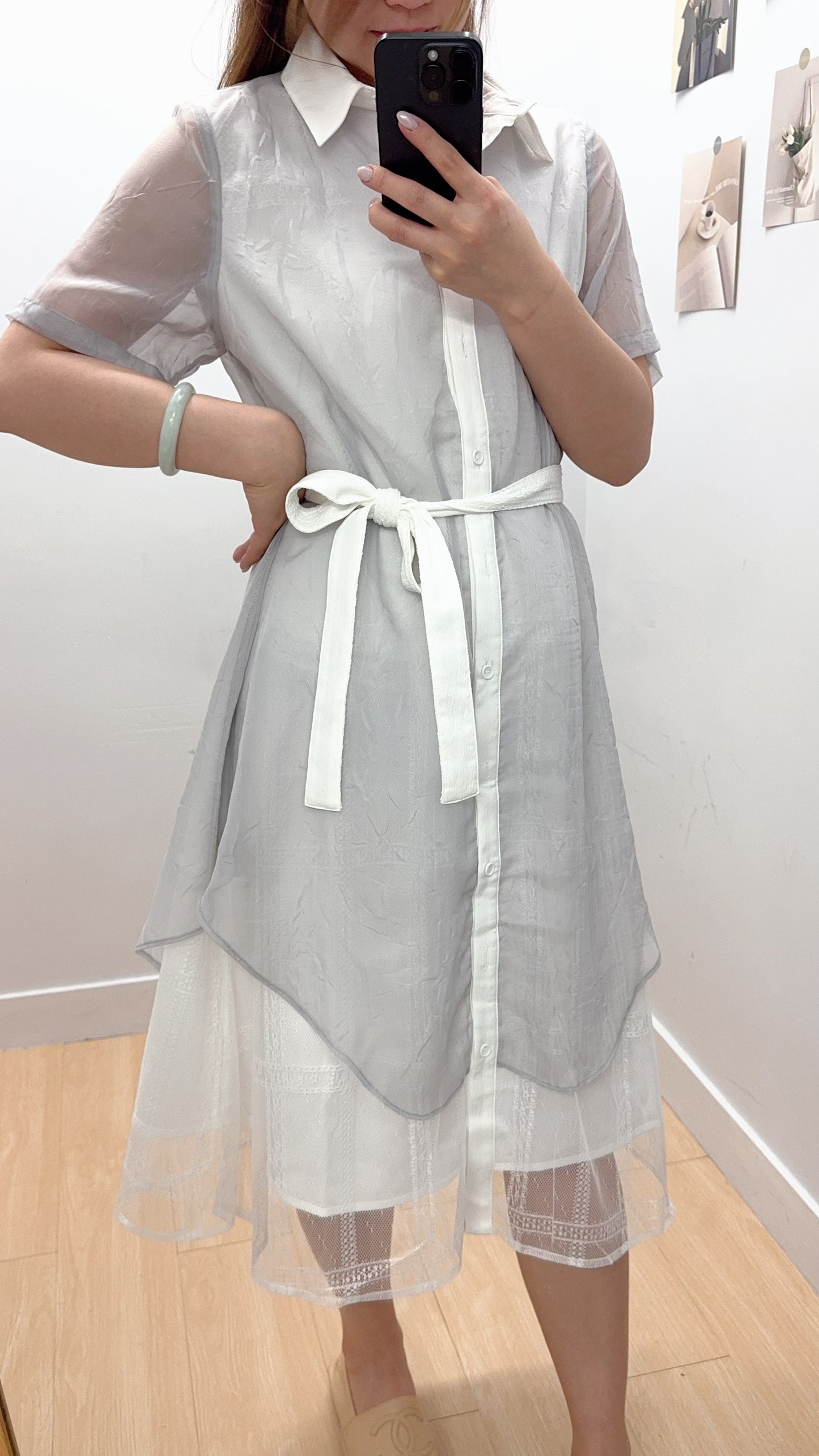 B47804《小個子🕊️女神風兩件套OPS》(白/黑)