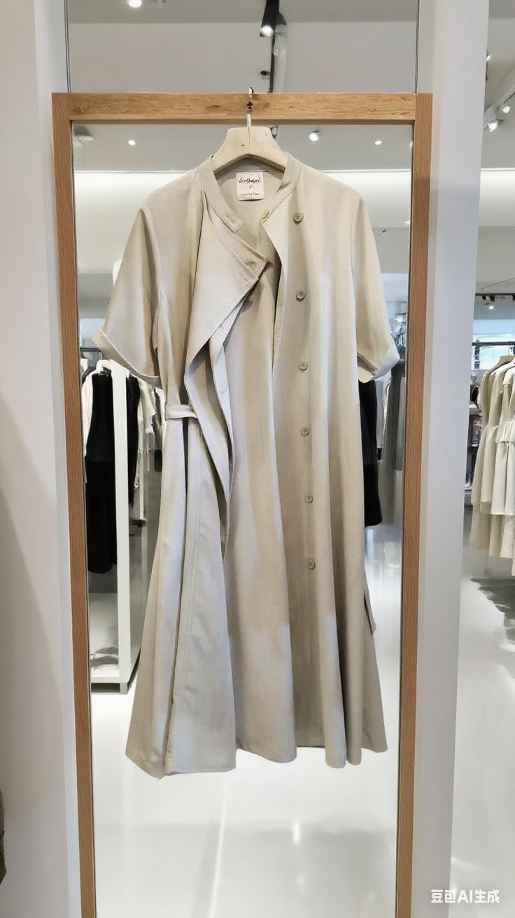 M258108 《超有氣質!靚色TRENCH COAT!!!!》 兩色(杏/灰藍/黑)