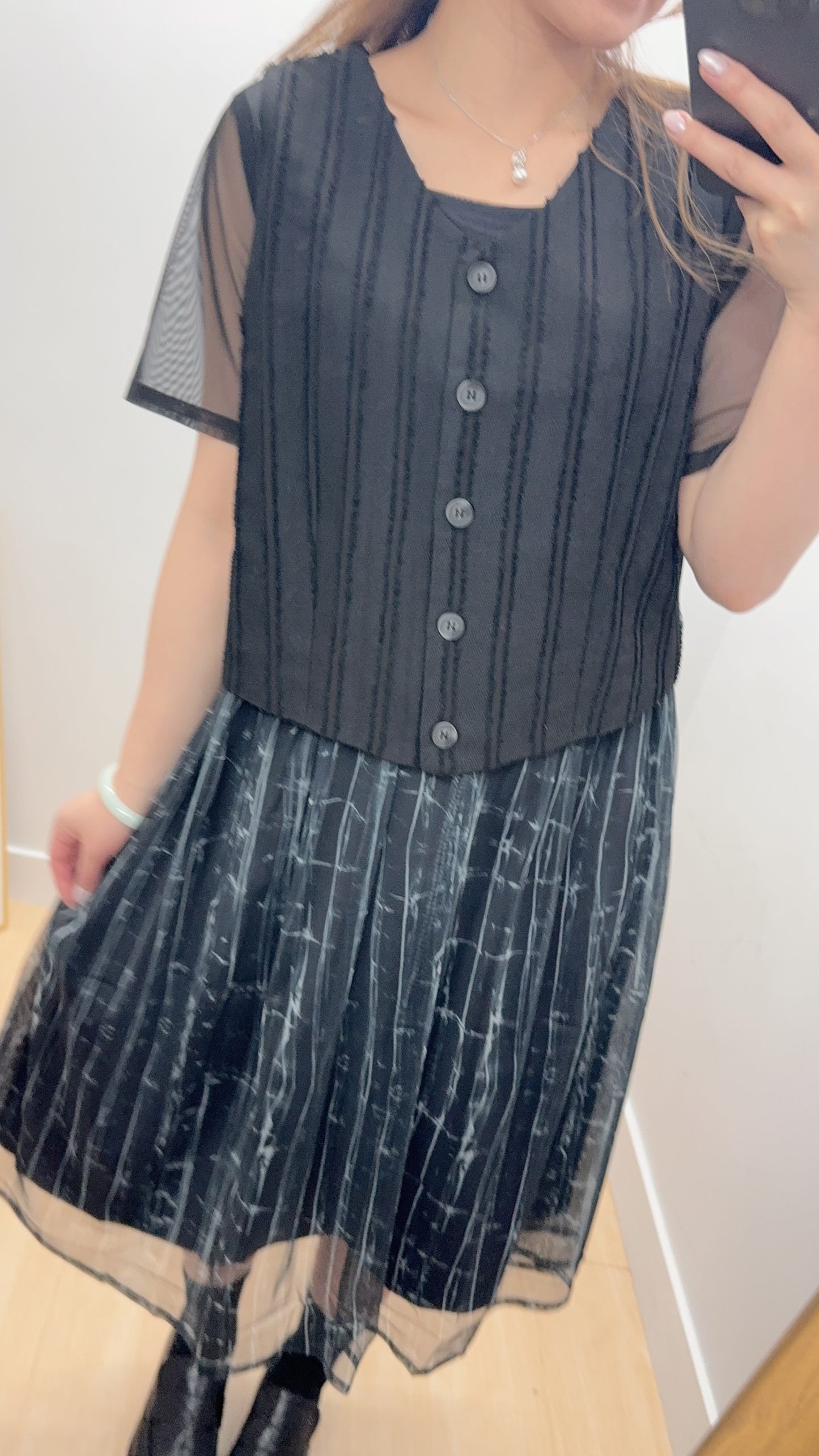 B48004《馬甲拼印花布OPS》(白/黑)