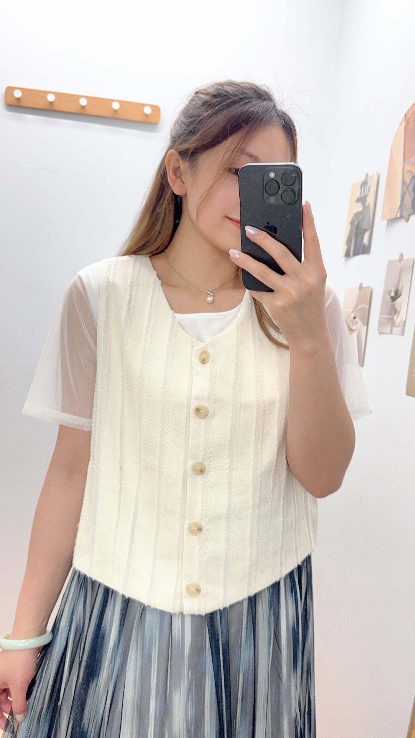 B48004《馬甲拼印花布OPS》(白/黑)