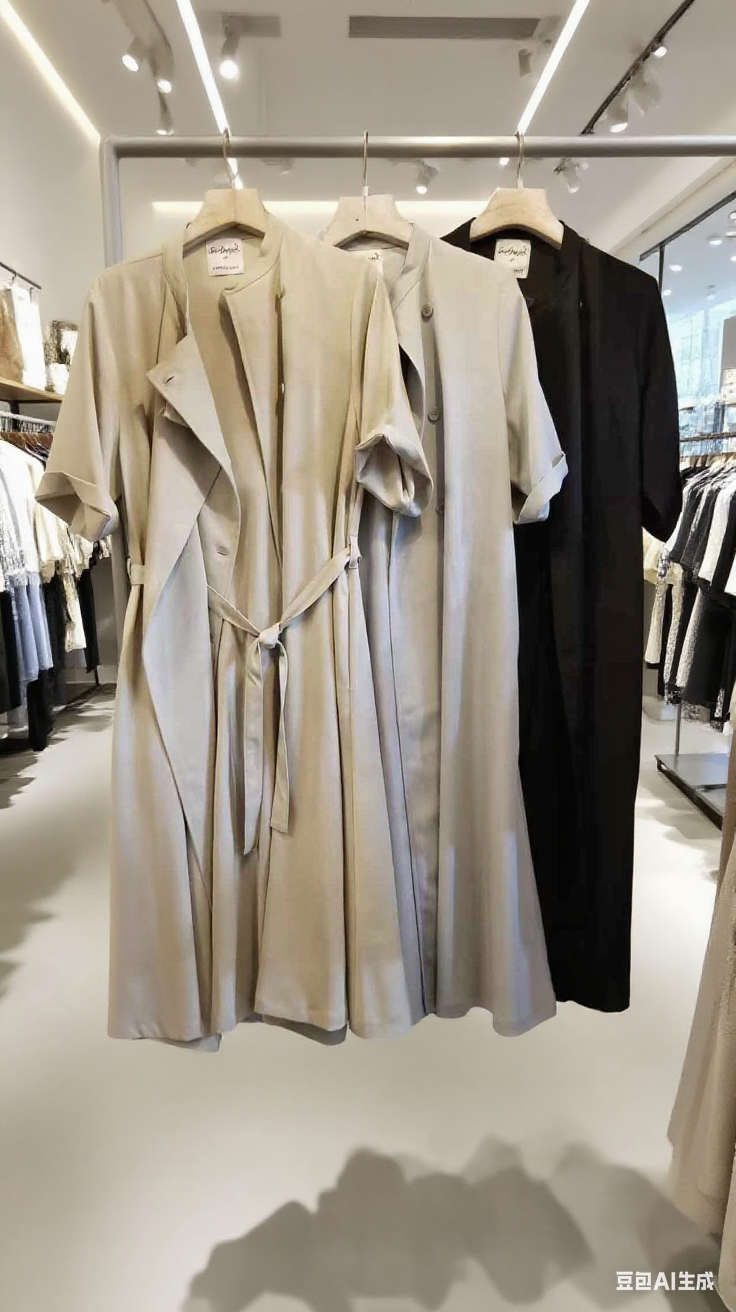 M258108 《超有氣質!靚色TRENCH COAT!!!!》 兩色(杏/灰藍/黑)