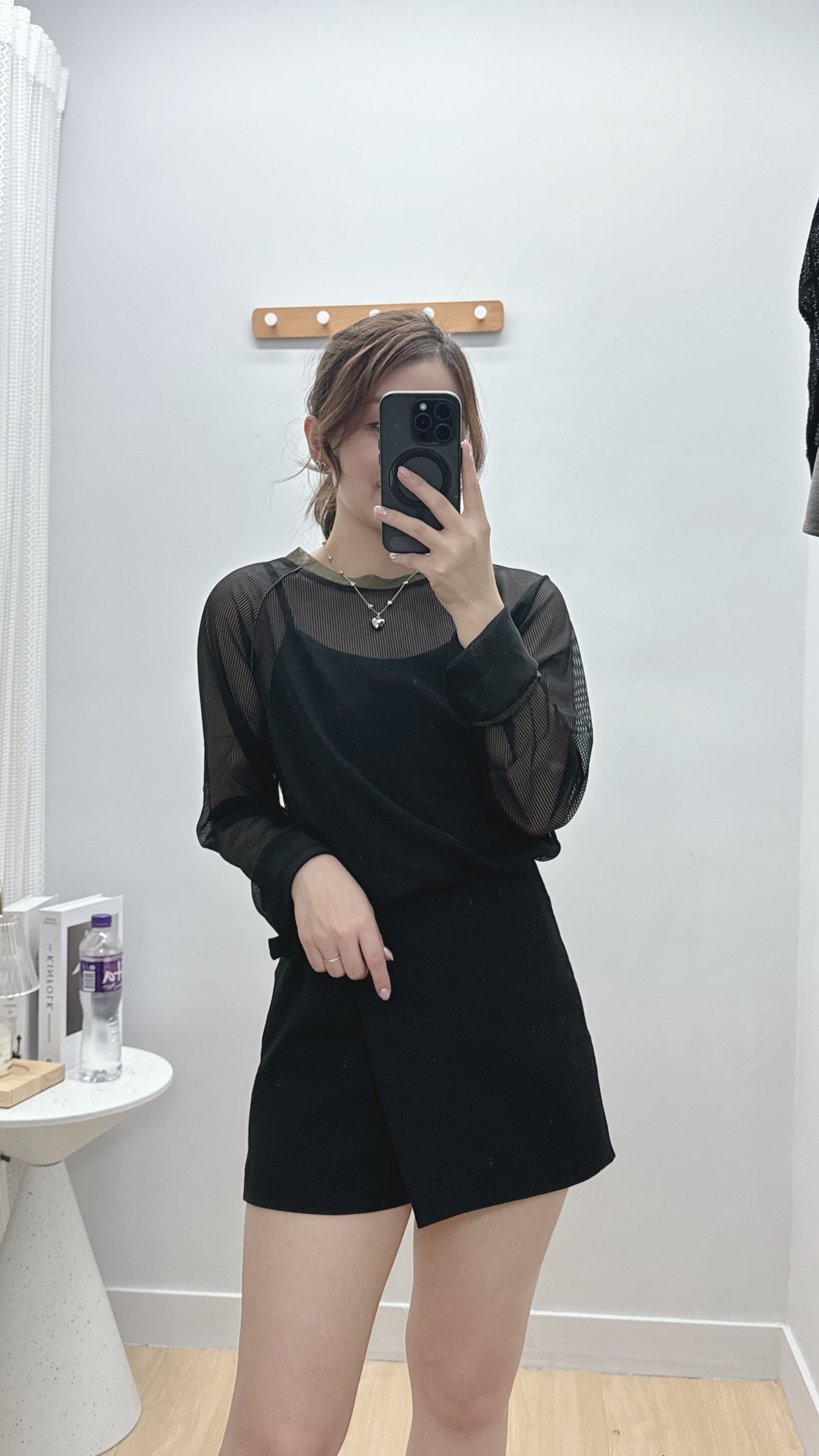L432709《實正滑滑網布TOP包打底》黑