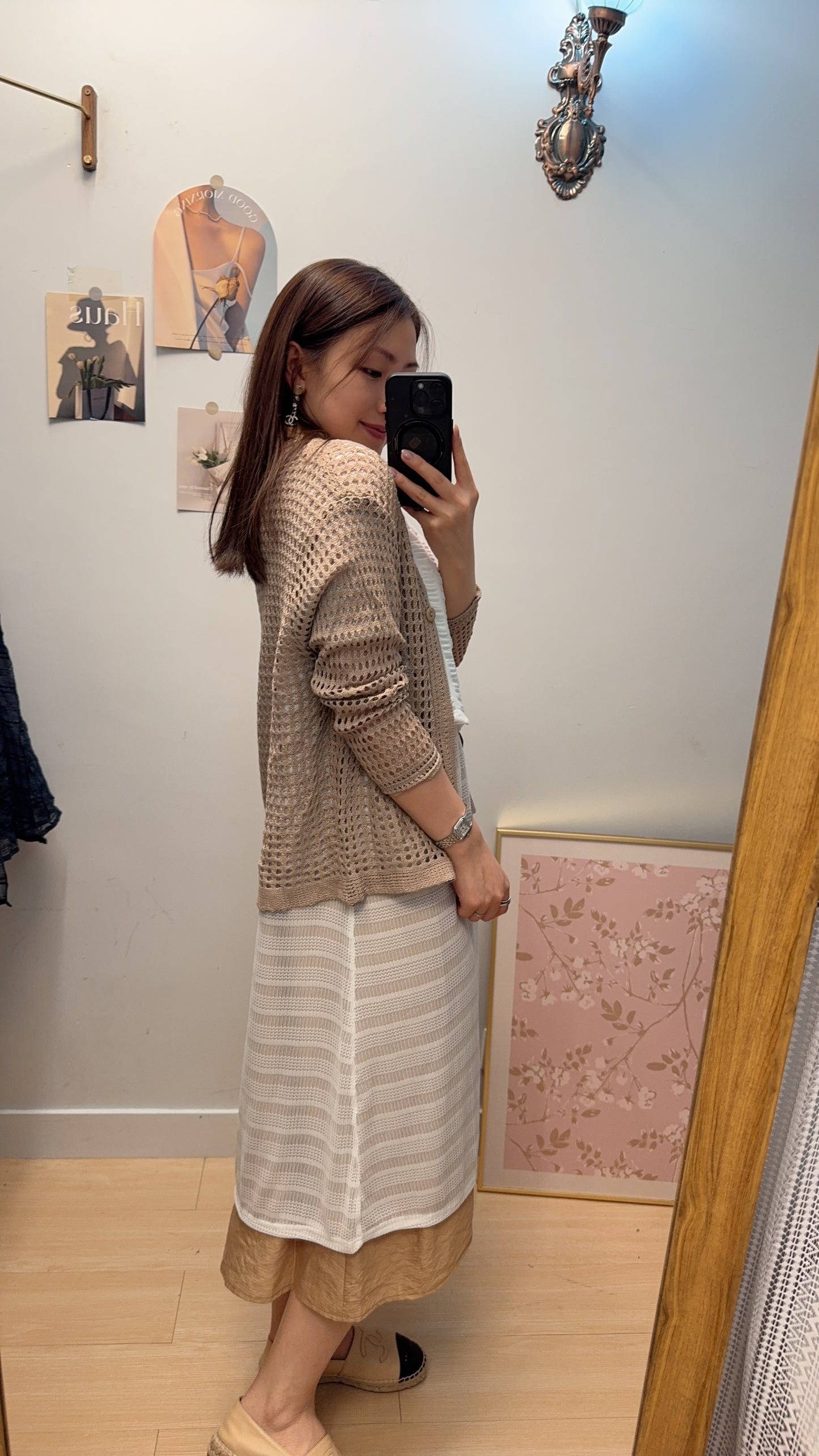 B36510 《免熨短袖無負擔OPS+網外套》 兩色（杏白/藍黑）