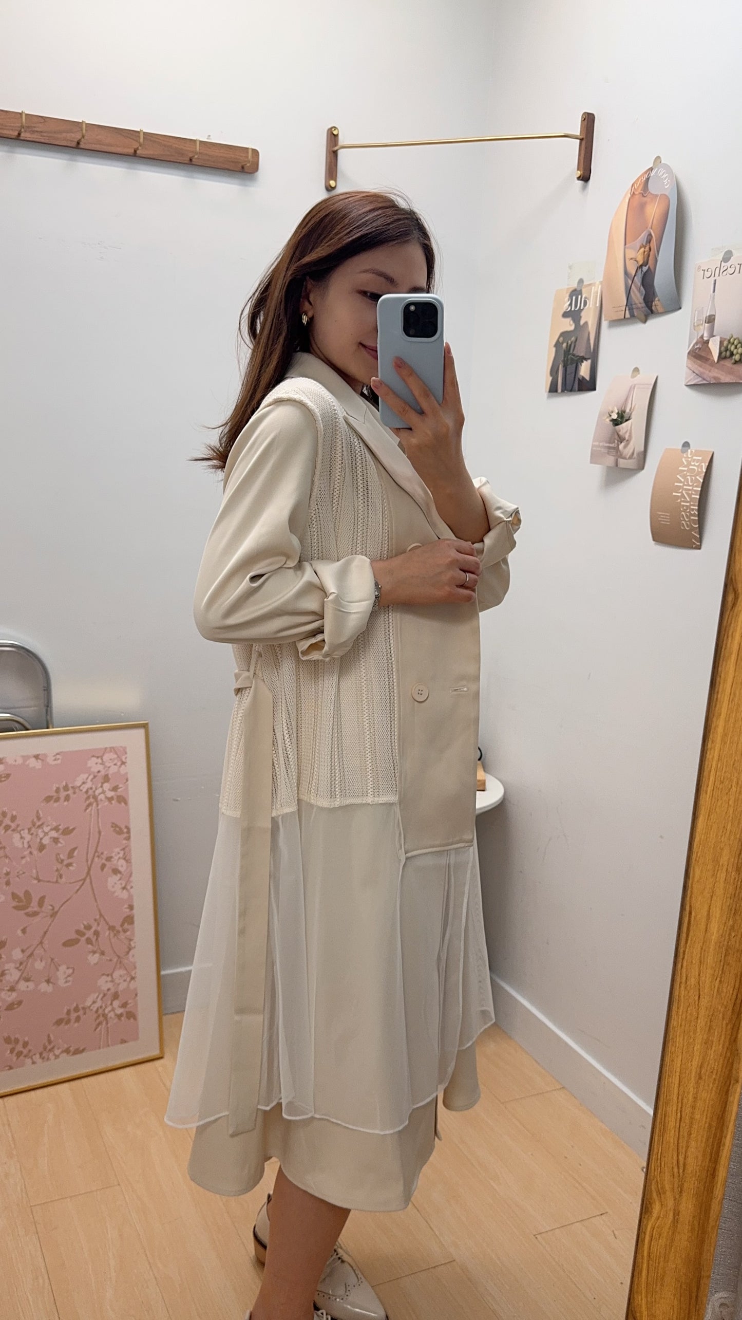 B55411 《一套兩件長西裝外套款》兩色（米白/黑）