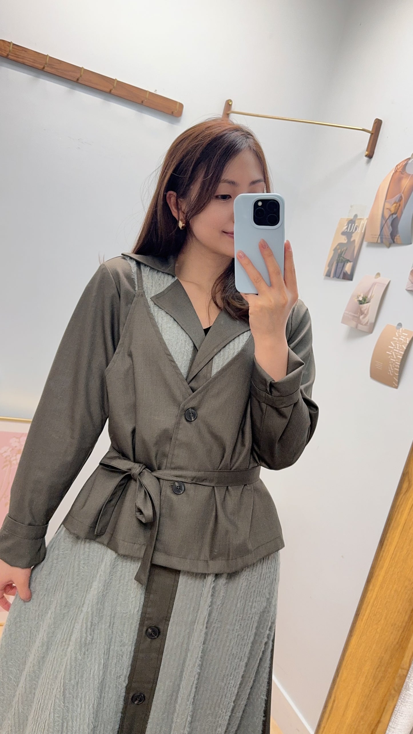 M262111 《超有型😎假吊帶外套OPS》綠