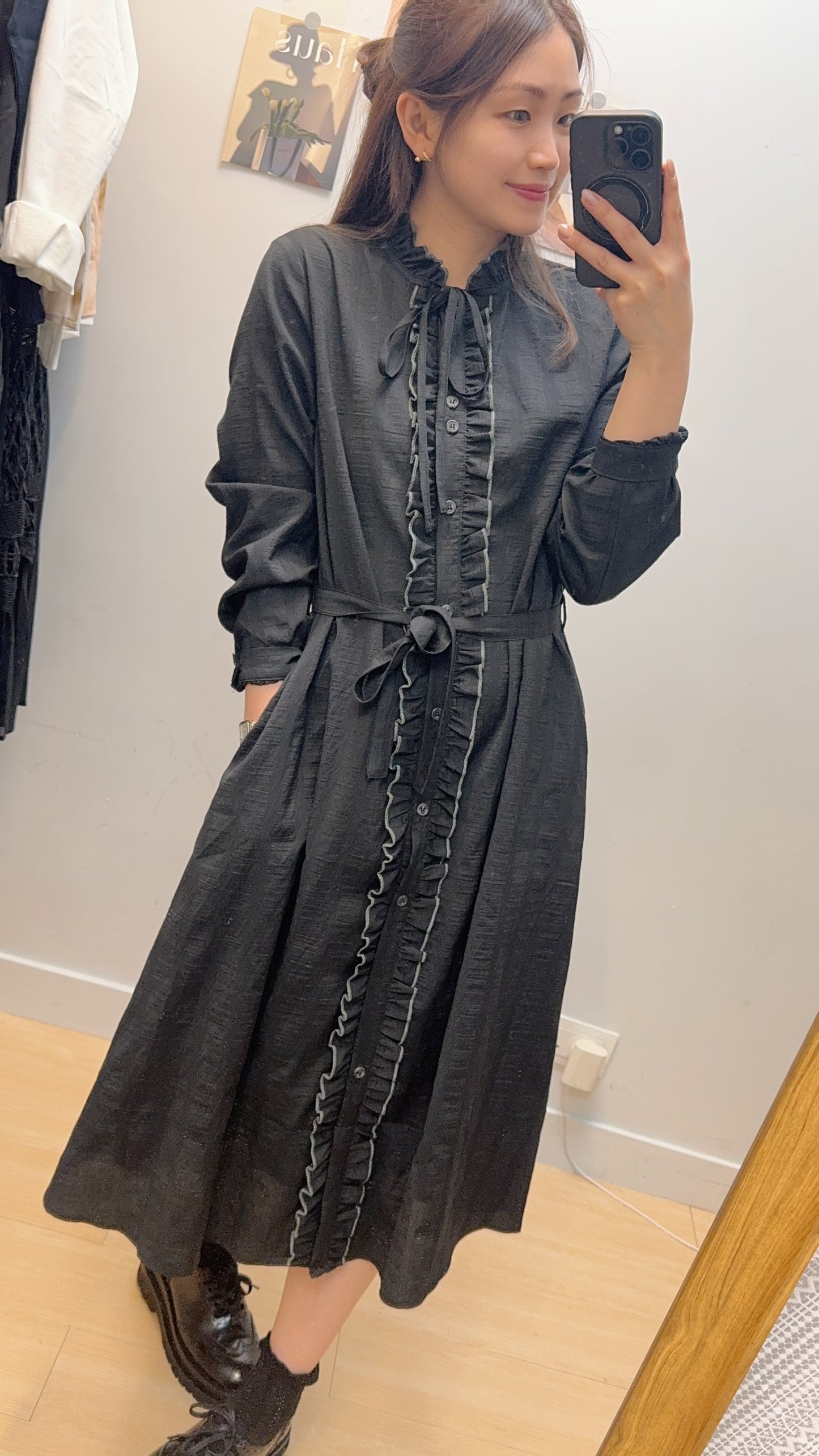 M259810《歐式宮廷感RUFFLES OPS》兩色（米杏/黑）