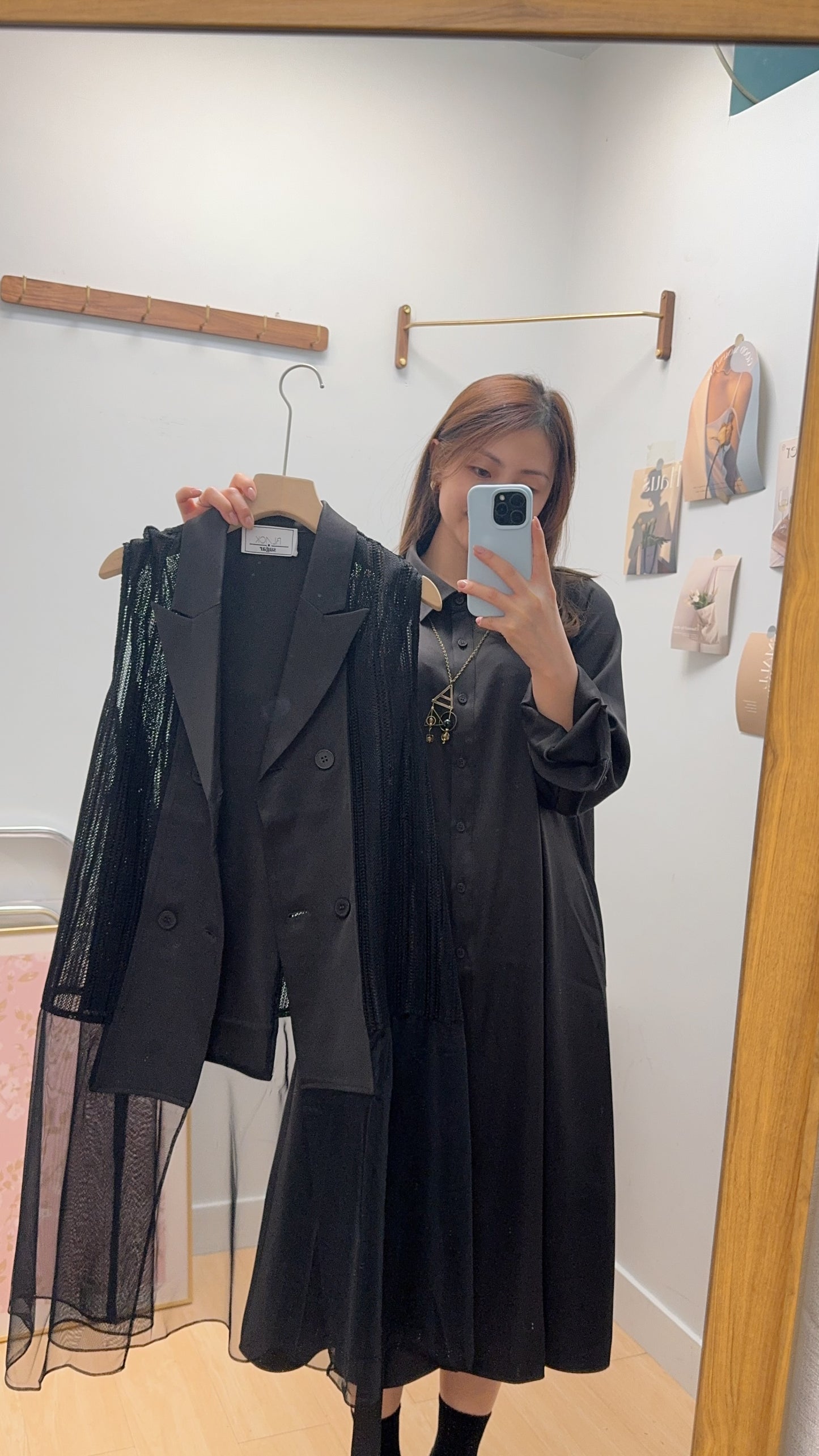 B55411 《一套兩件長西裝外套款》兩色（米白/黑）