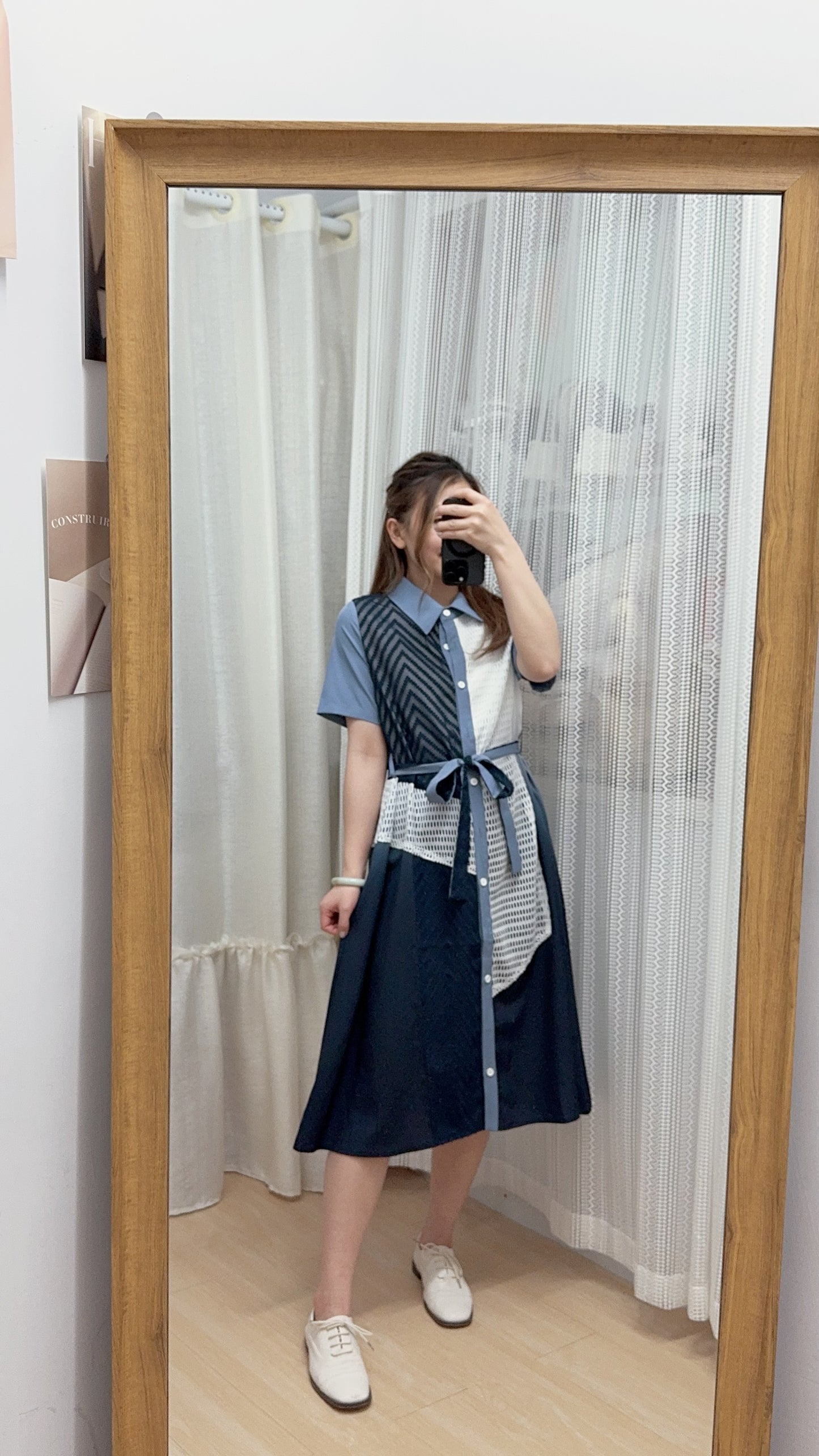 B46503《拼布漸變OPS》（白黑/白藍）