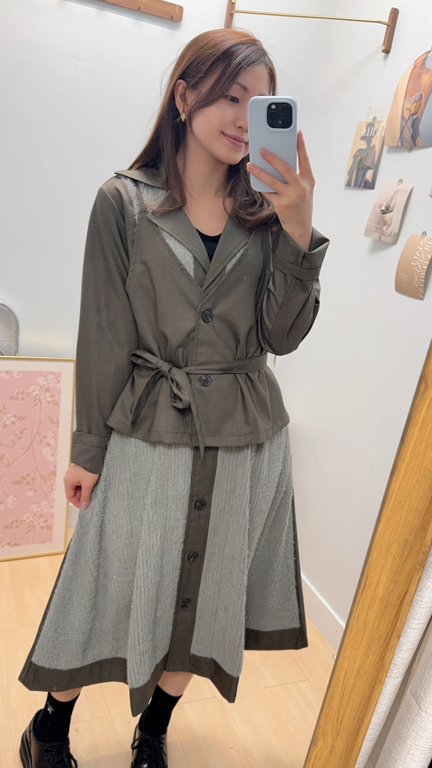 M262111 《超有型😎假吊帶外套OPS》綠