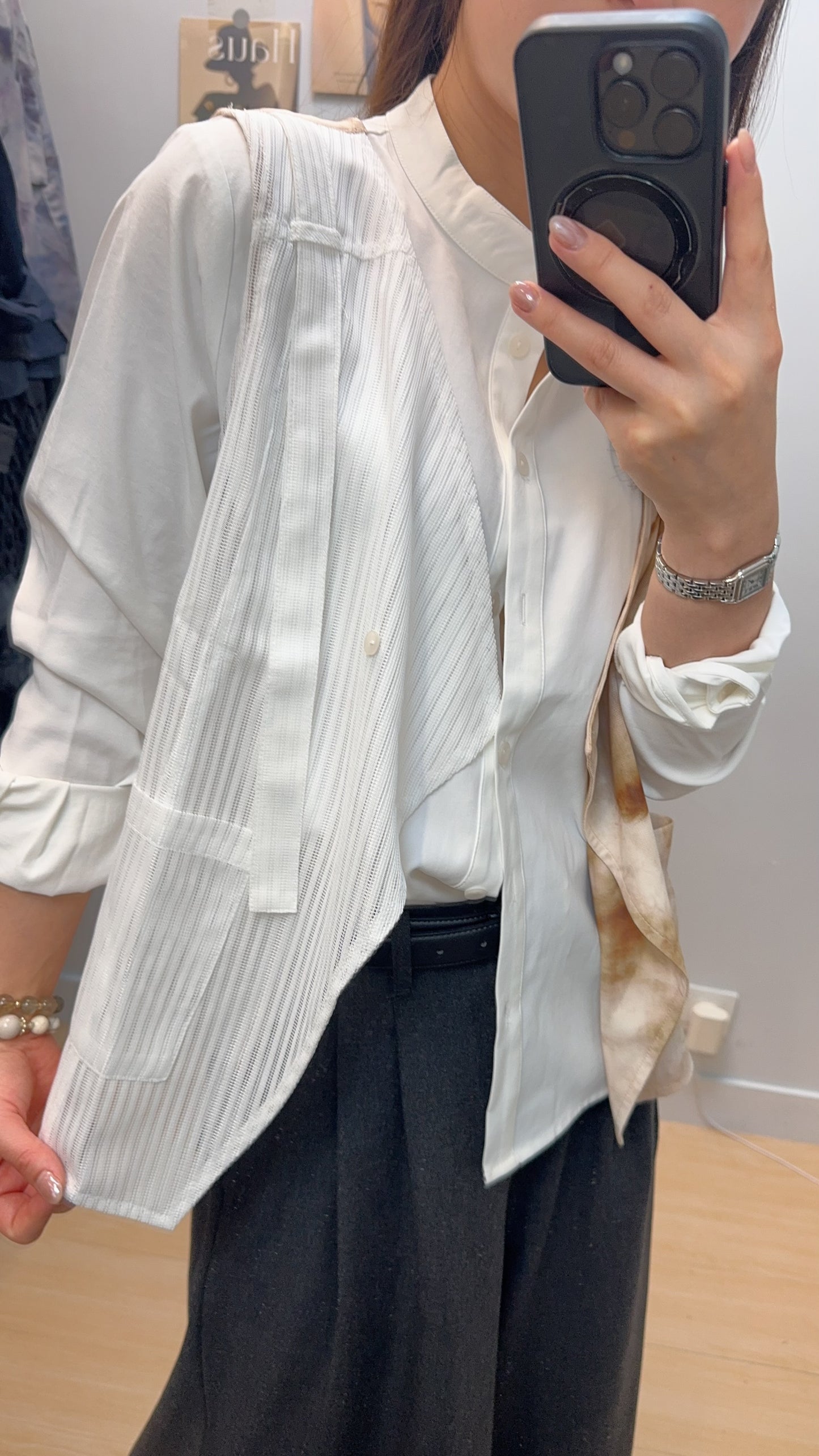 P181410 《假兩件印花恤衫》深藍