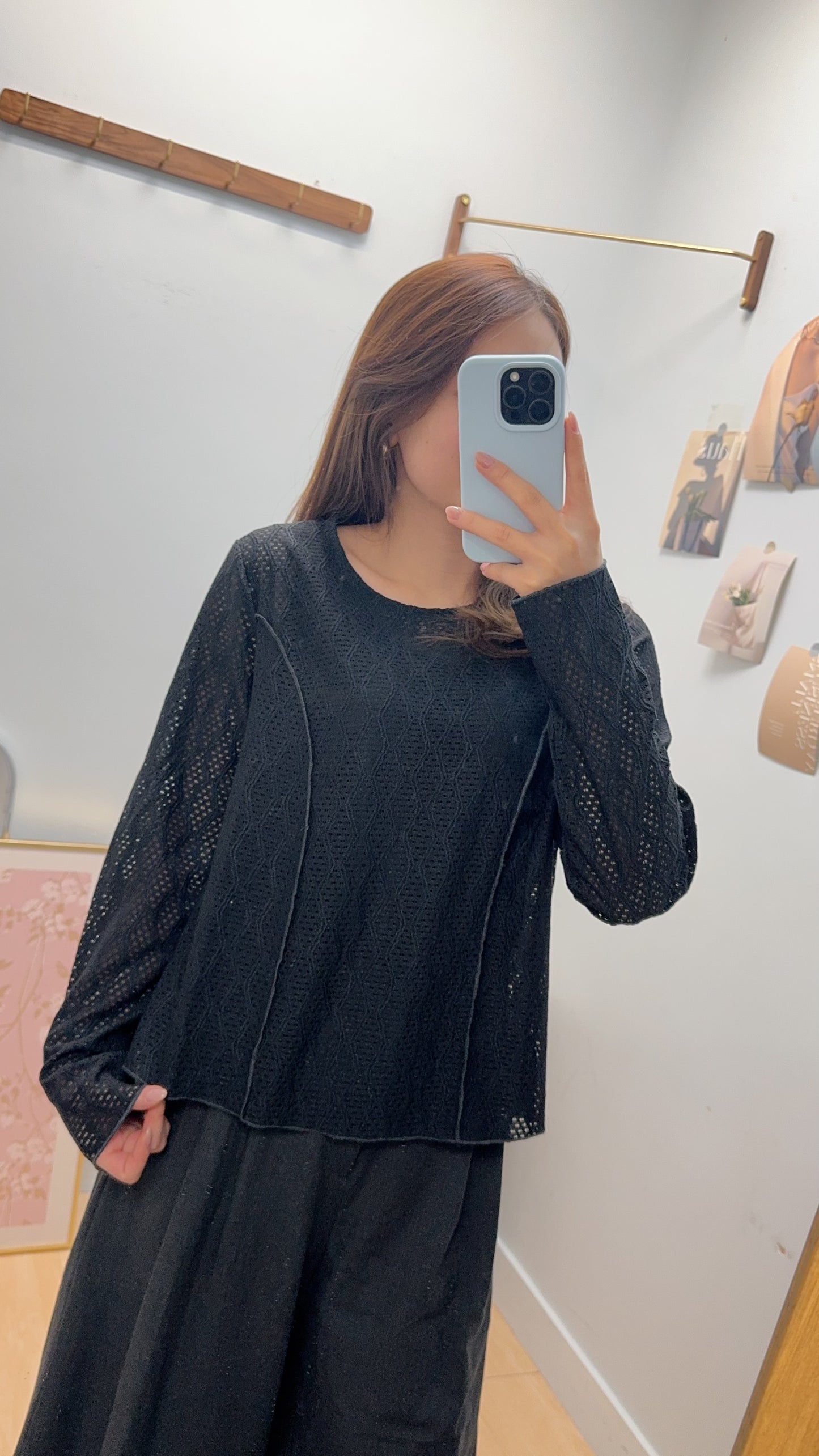 B54511 《兩件套：披肩+百搭線條TOP》兩色（卡其/黑）