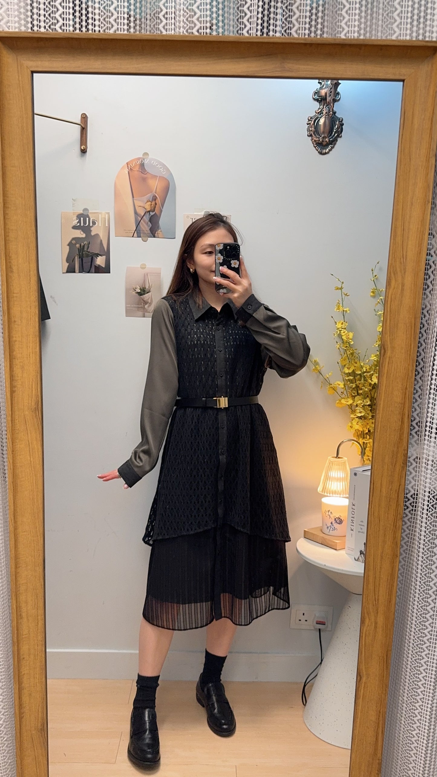 B55811 《西裝外套+假冷衫層次OPS》兩色（藍/黑）