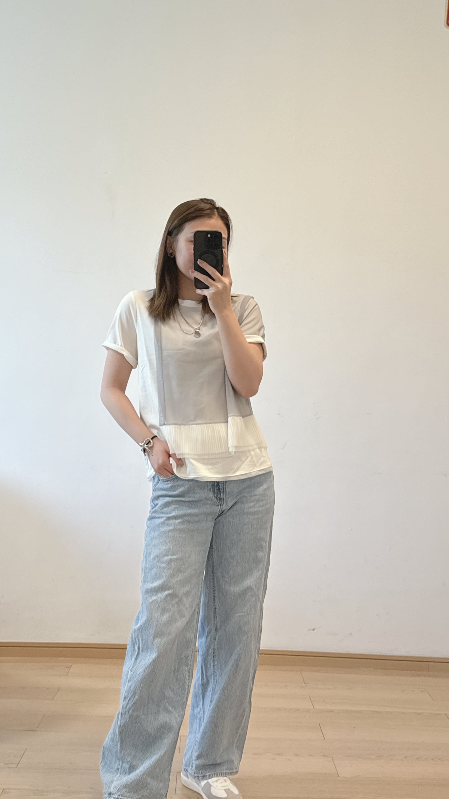 L4312《8月新品：涼浸浸彈性Tee》(白色）(S/M)