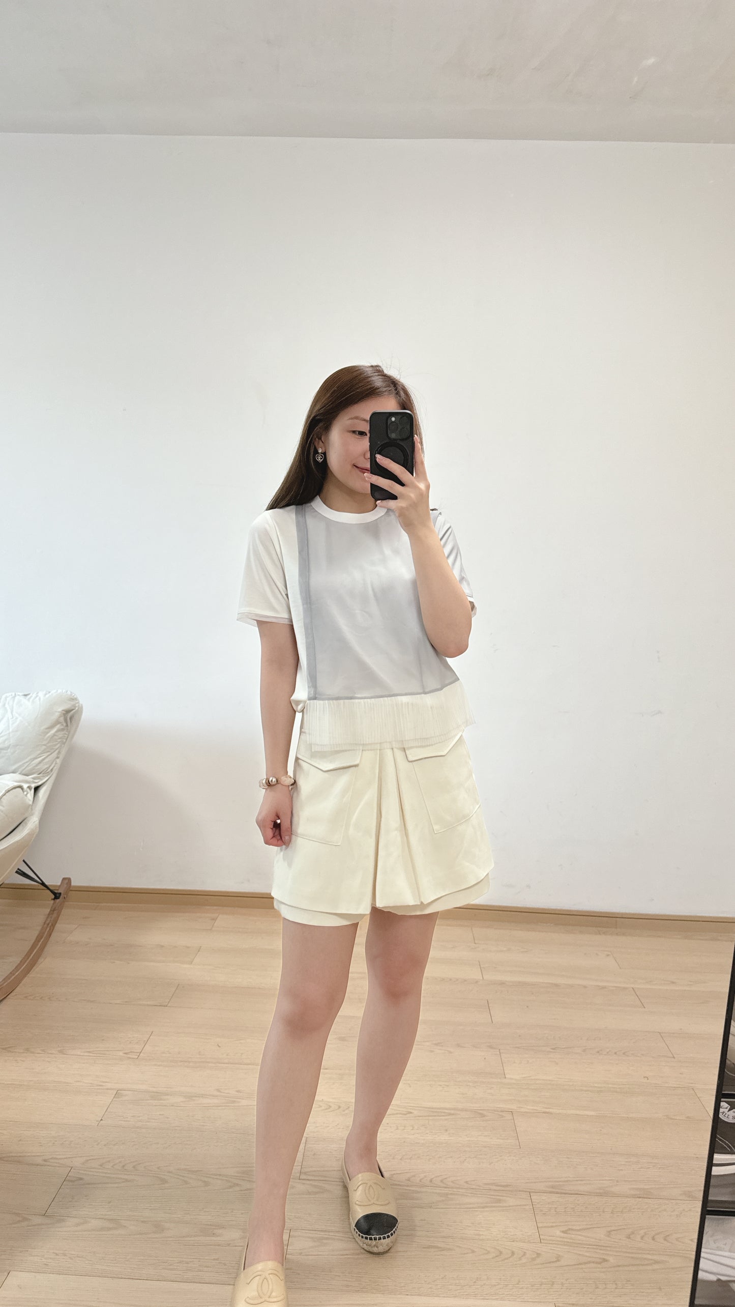 L4312《8月新品：涼浸浸彈性Tee》(白色）(S/M)