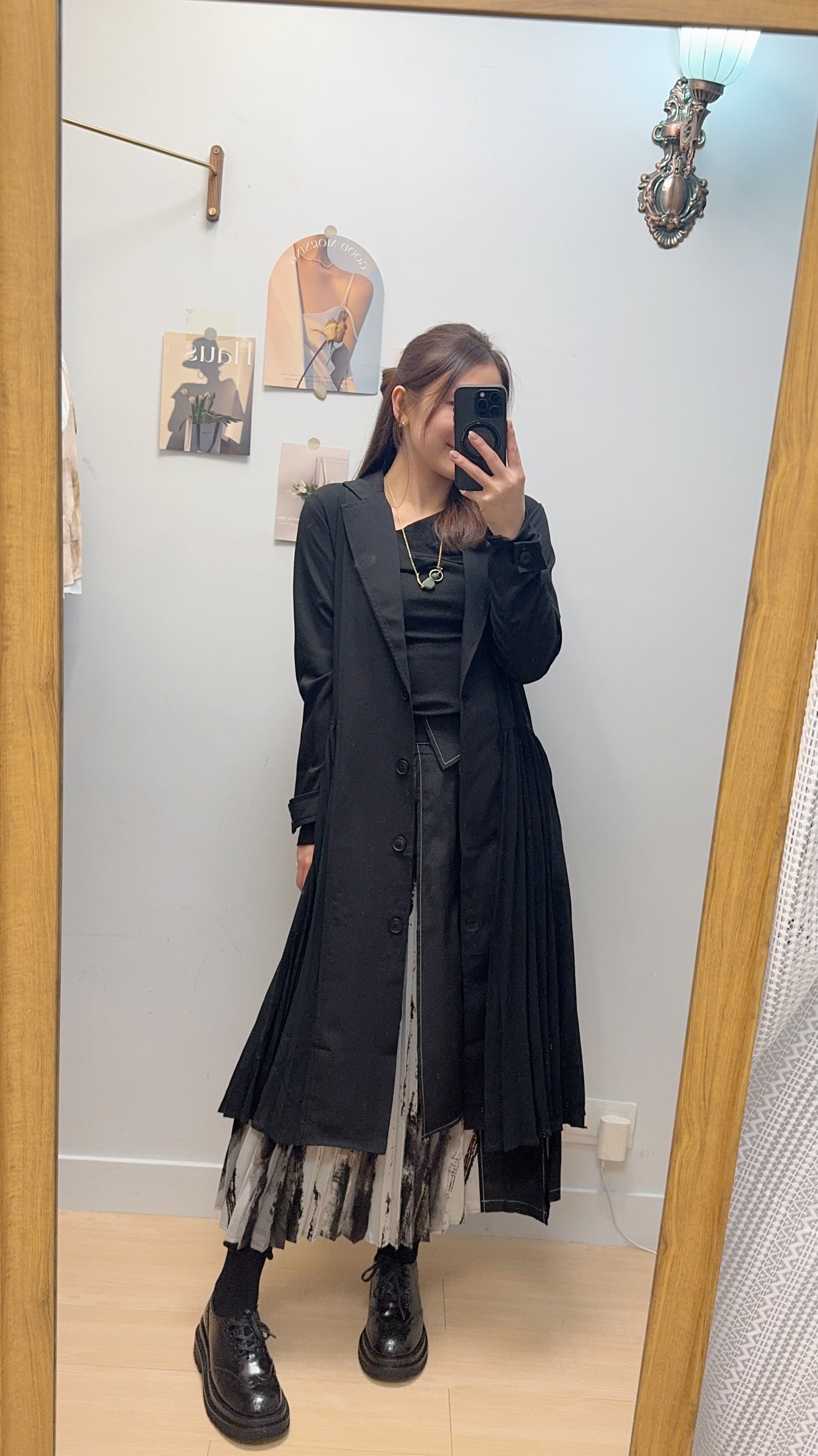 M154010《後LACE側百褶西裝外套+腰封》