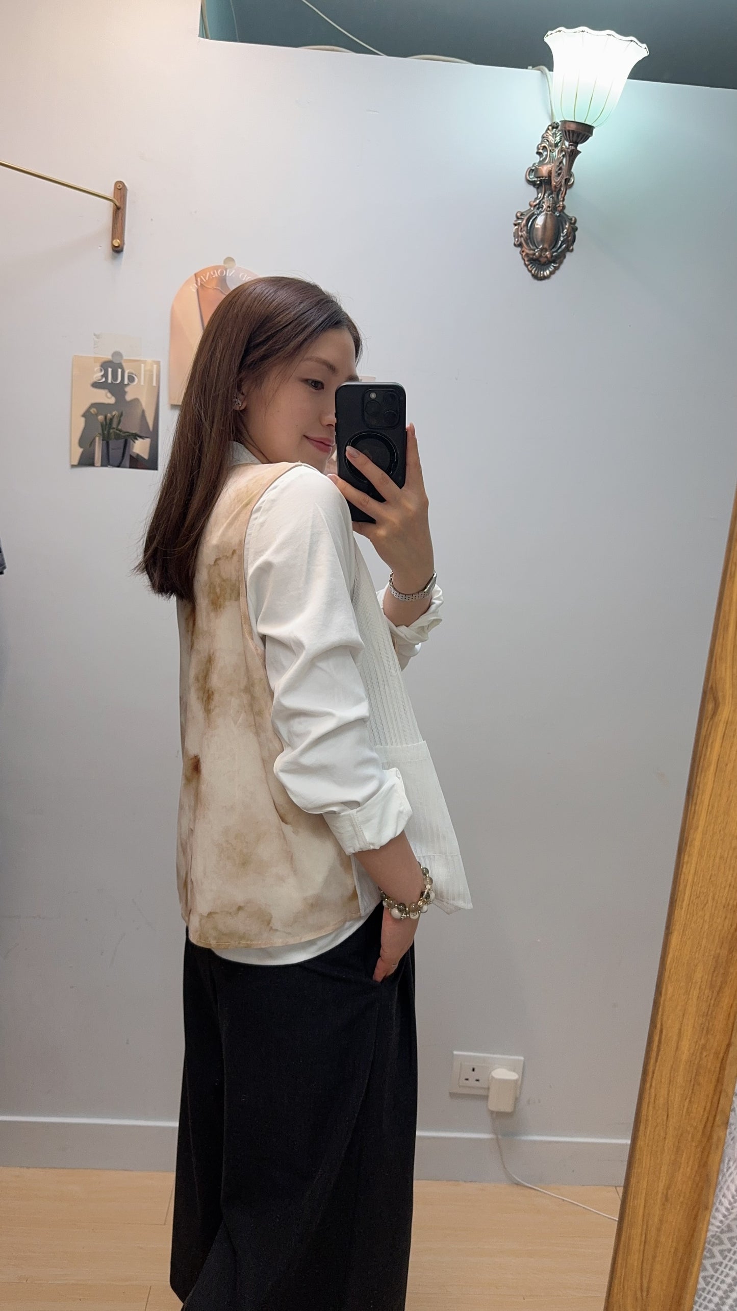 P181410 《假兩件印花恤衫》深藍