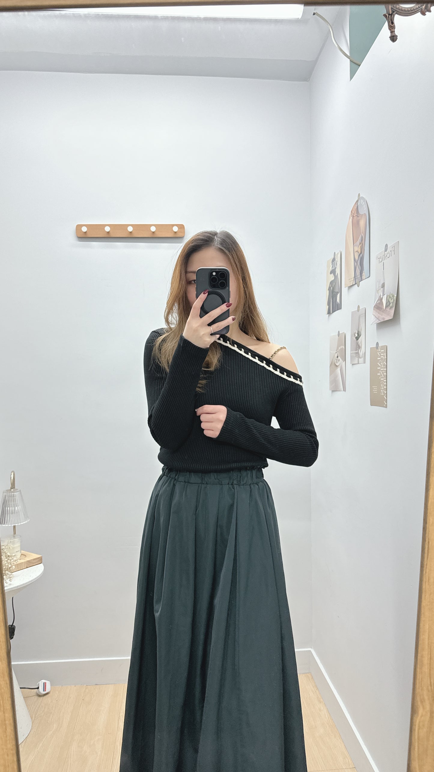 現貨【3月韓國】小香風斜肩韓系TOP 白色