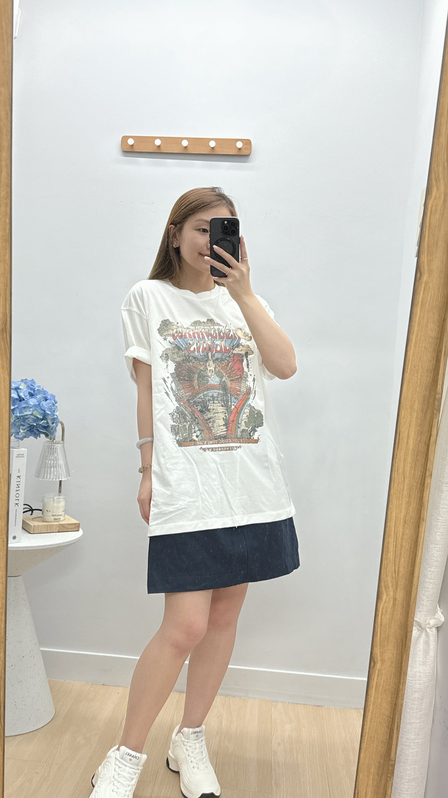 【5月韓國】Oversize Graphic Print Tee 粉藍