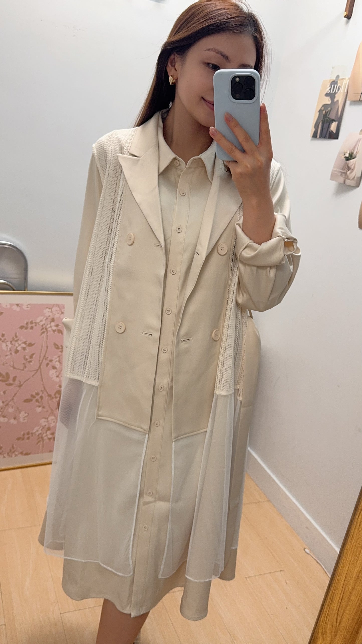 B55411 《一套兩件長西裝外套款》兩色（米白/黑）