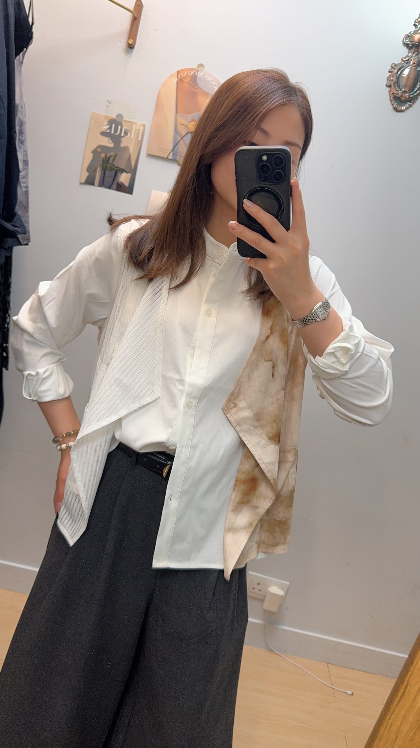 P181410 《假兩件印花恤衫》深藍