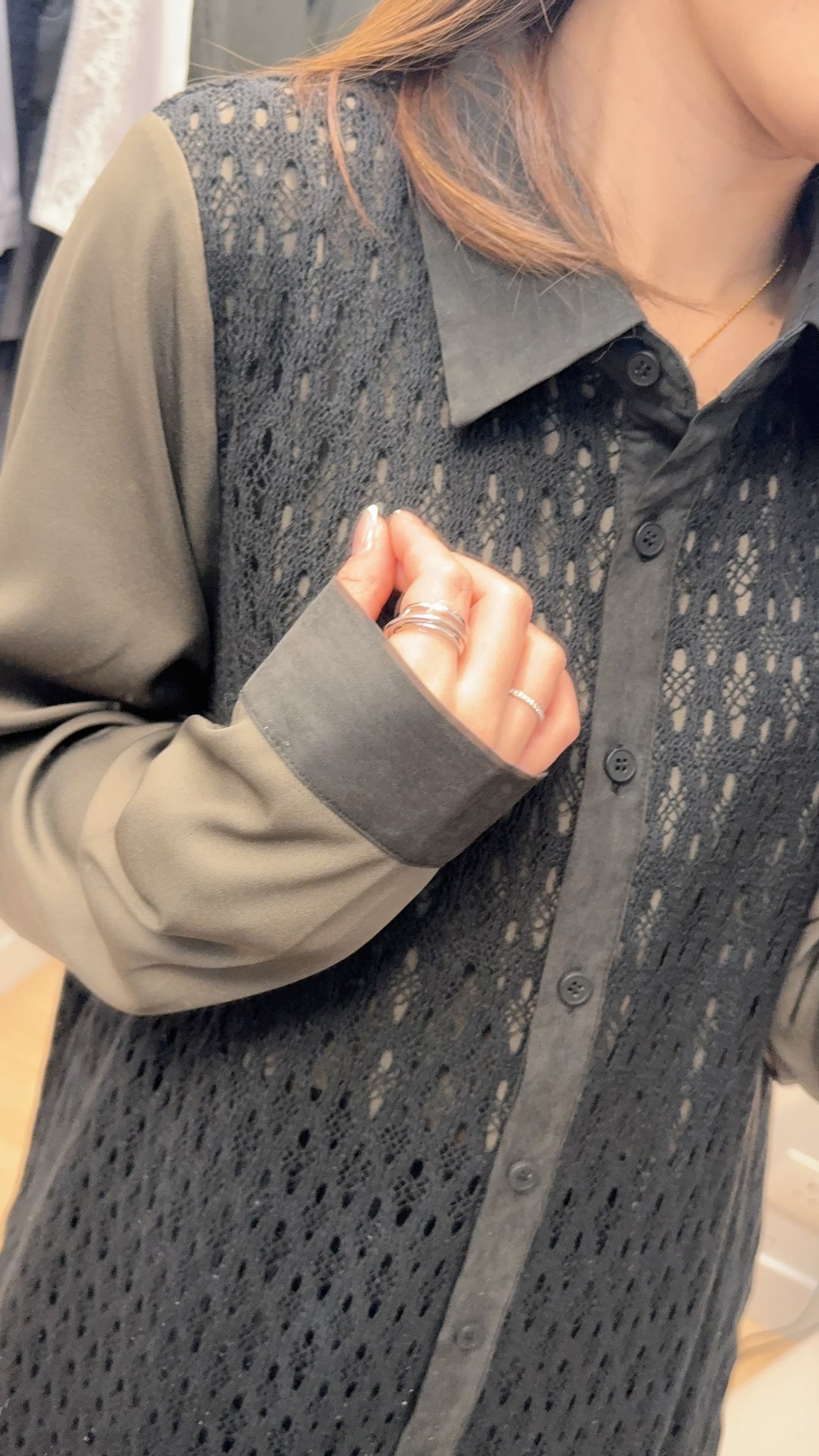 B55811 《西裝外套+假冷衫層次OPS》兩色（藍/黑）