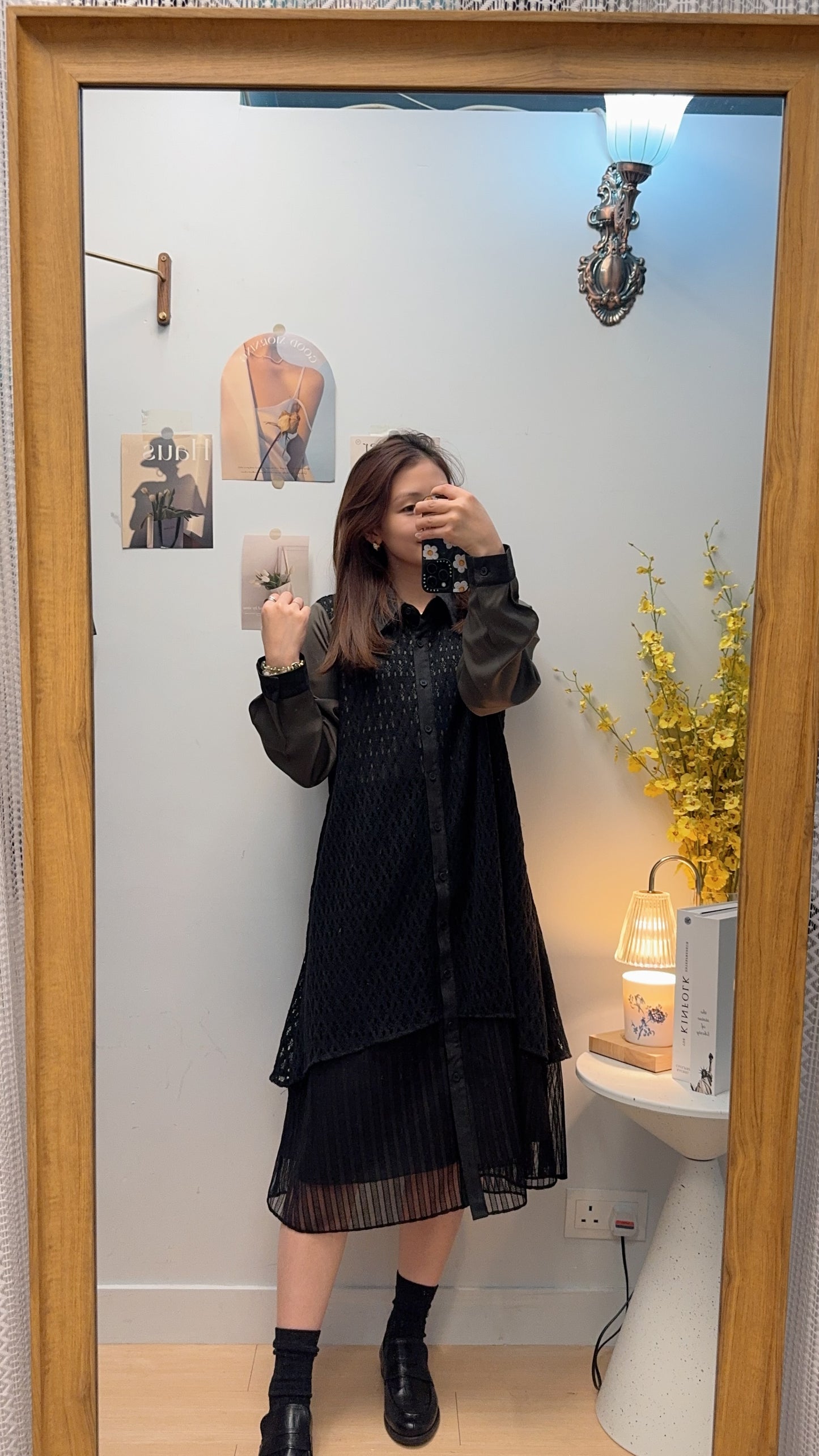 B55811 《西裝外套+假冷衫層次OPS》兩色（藍/黑）