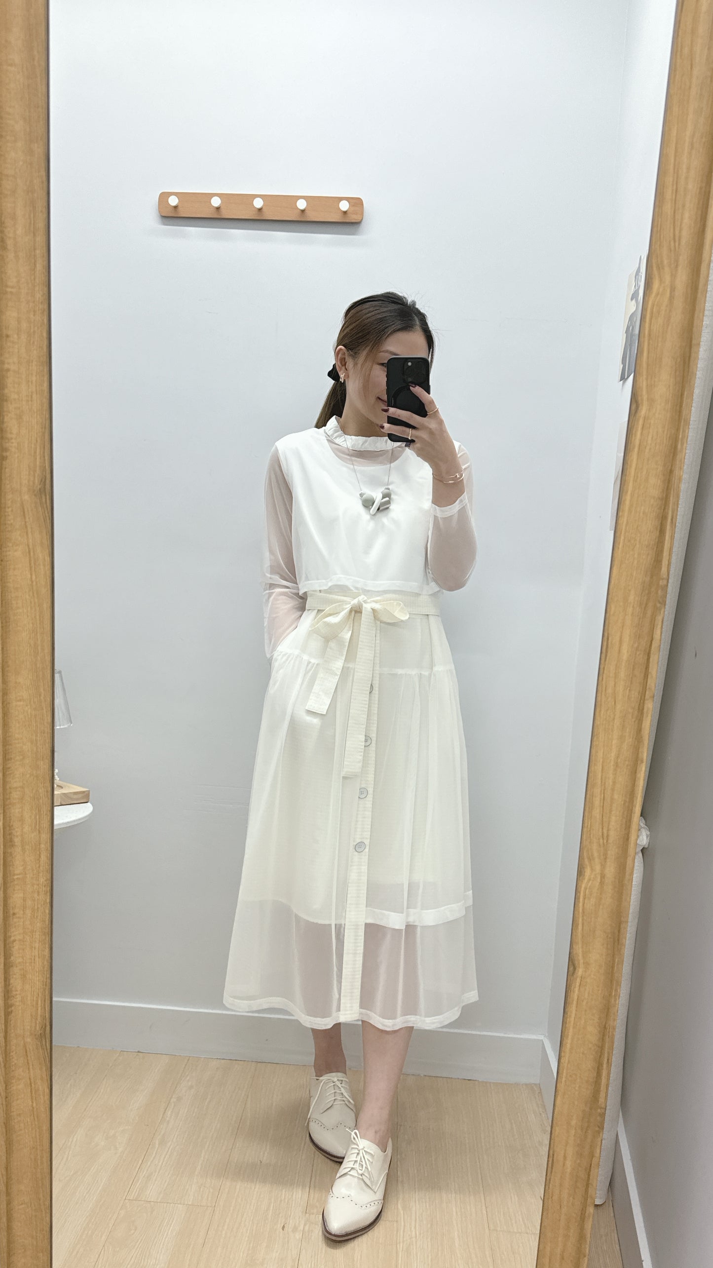 L189303《仙女🧚‍♀️滑滑布假兩件連身裙》M SIZE