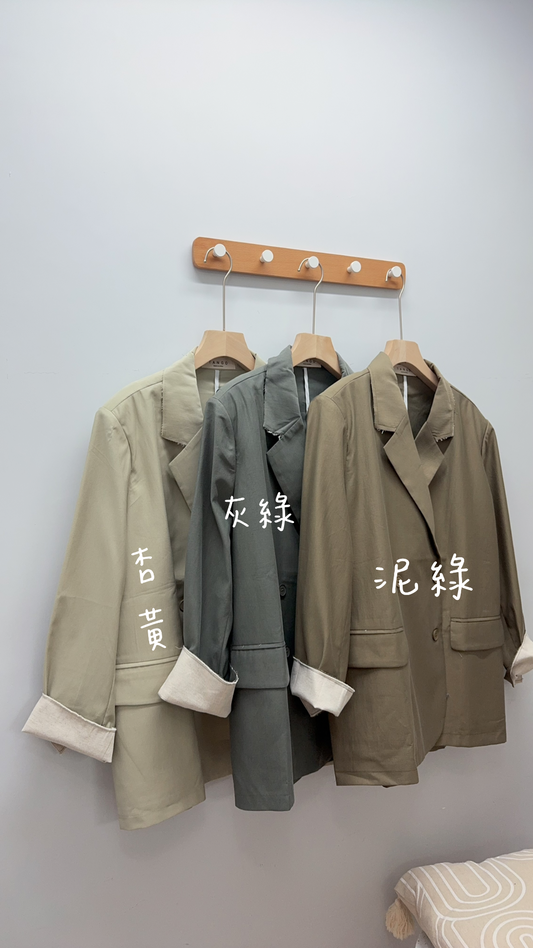 KR03《韓：超薄靚色oversize西裝外套》