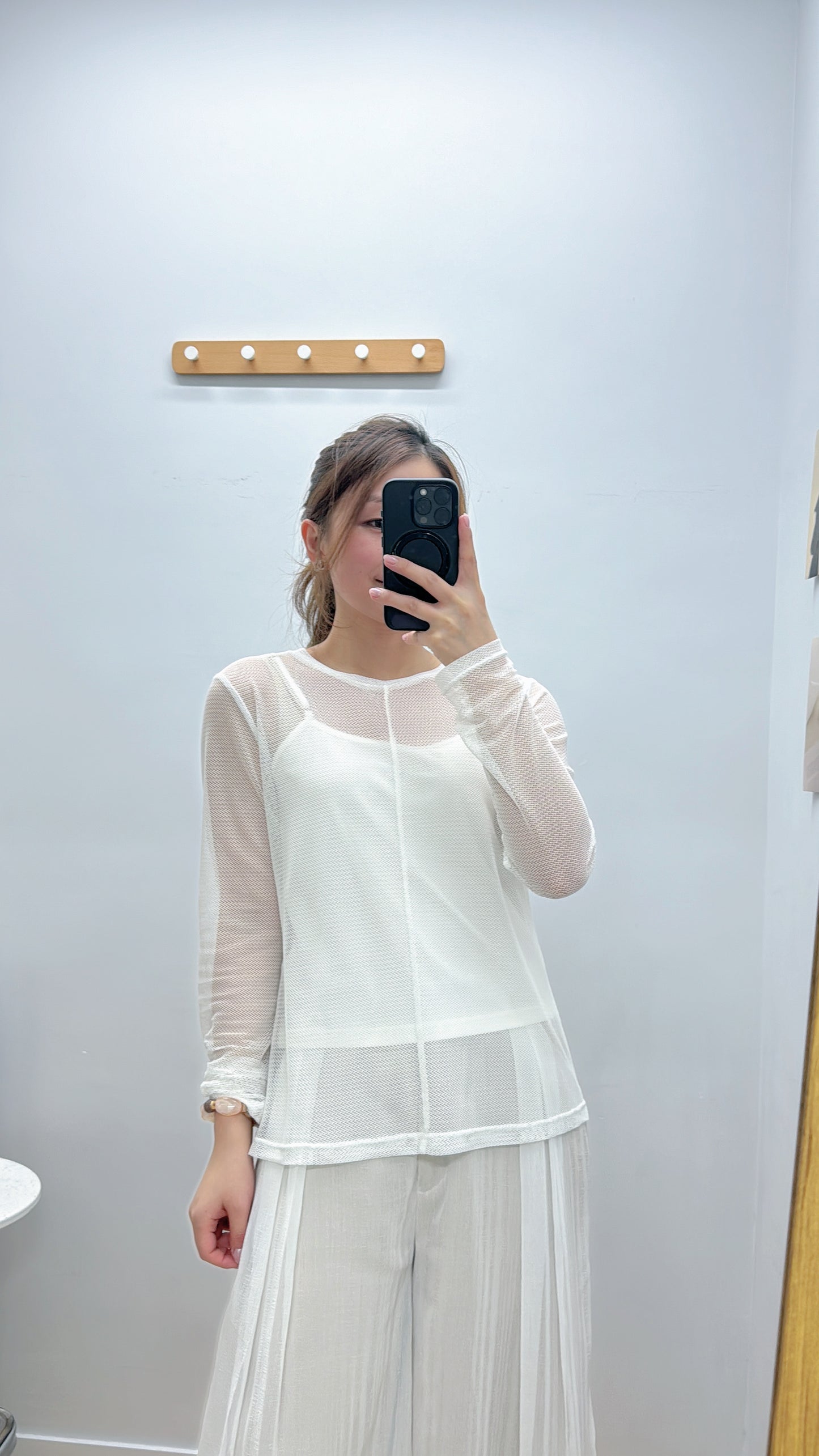 L440509《兩件套：TOP+吊帶型格OPS》白灰