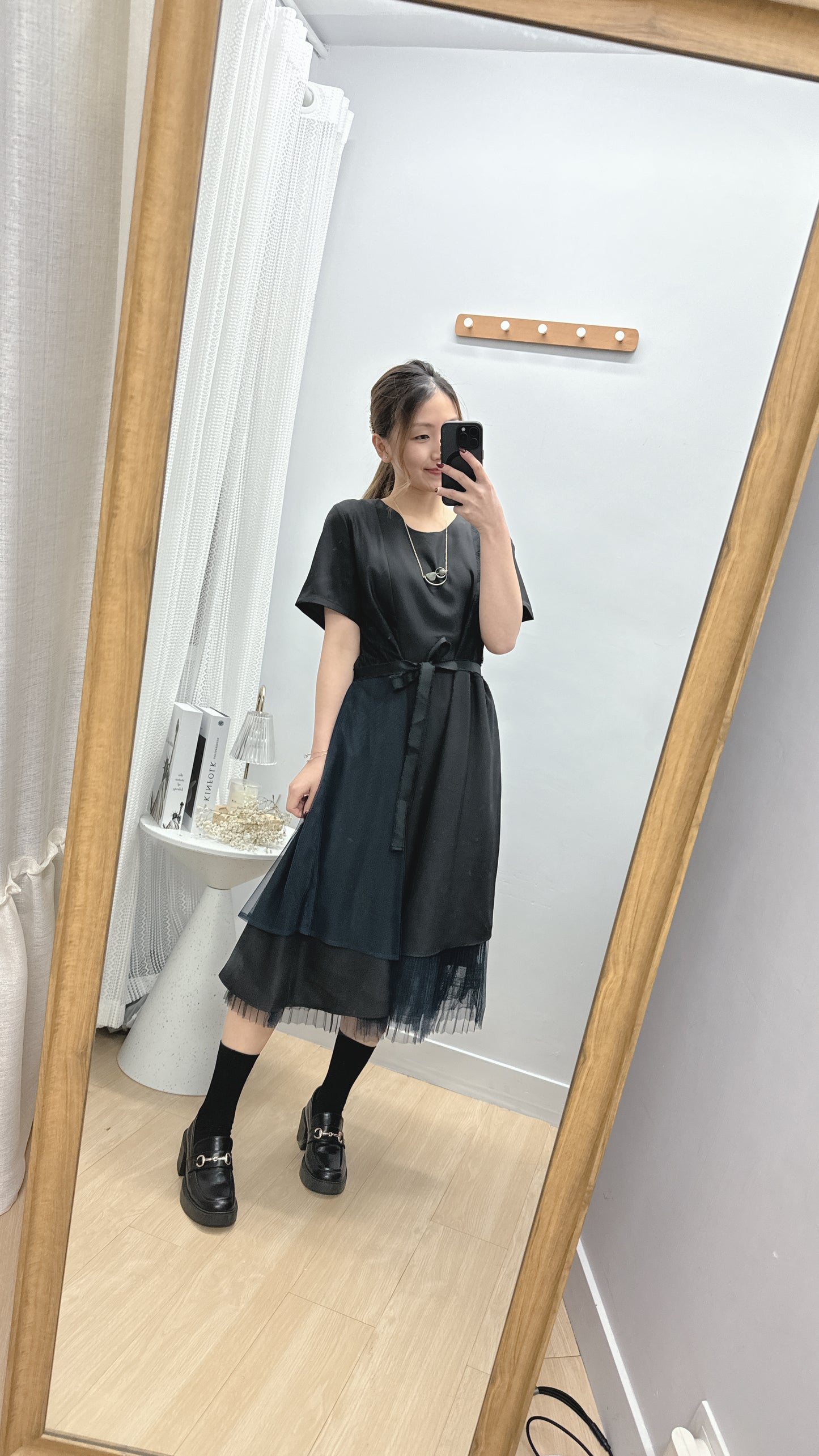 B36403《短袖details滿滿打底連身裙》兩色入 (黑色)