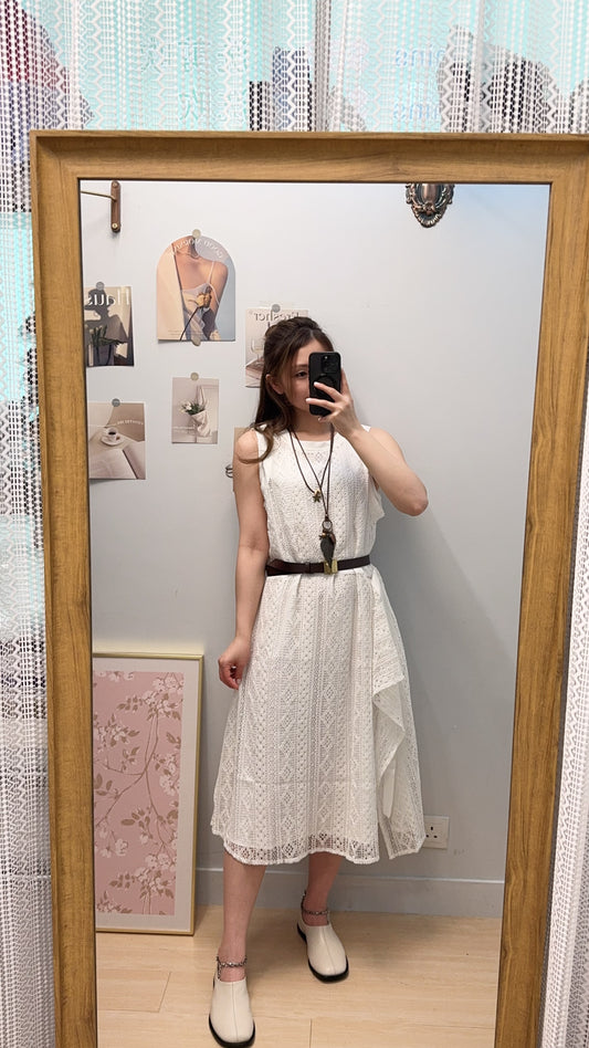 M255306《分開兩件：底裙+LACE背心》白