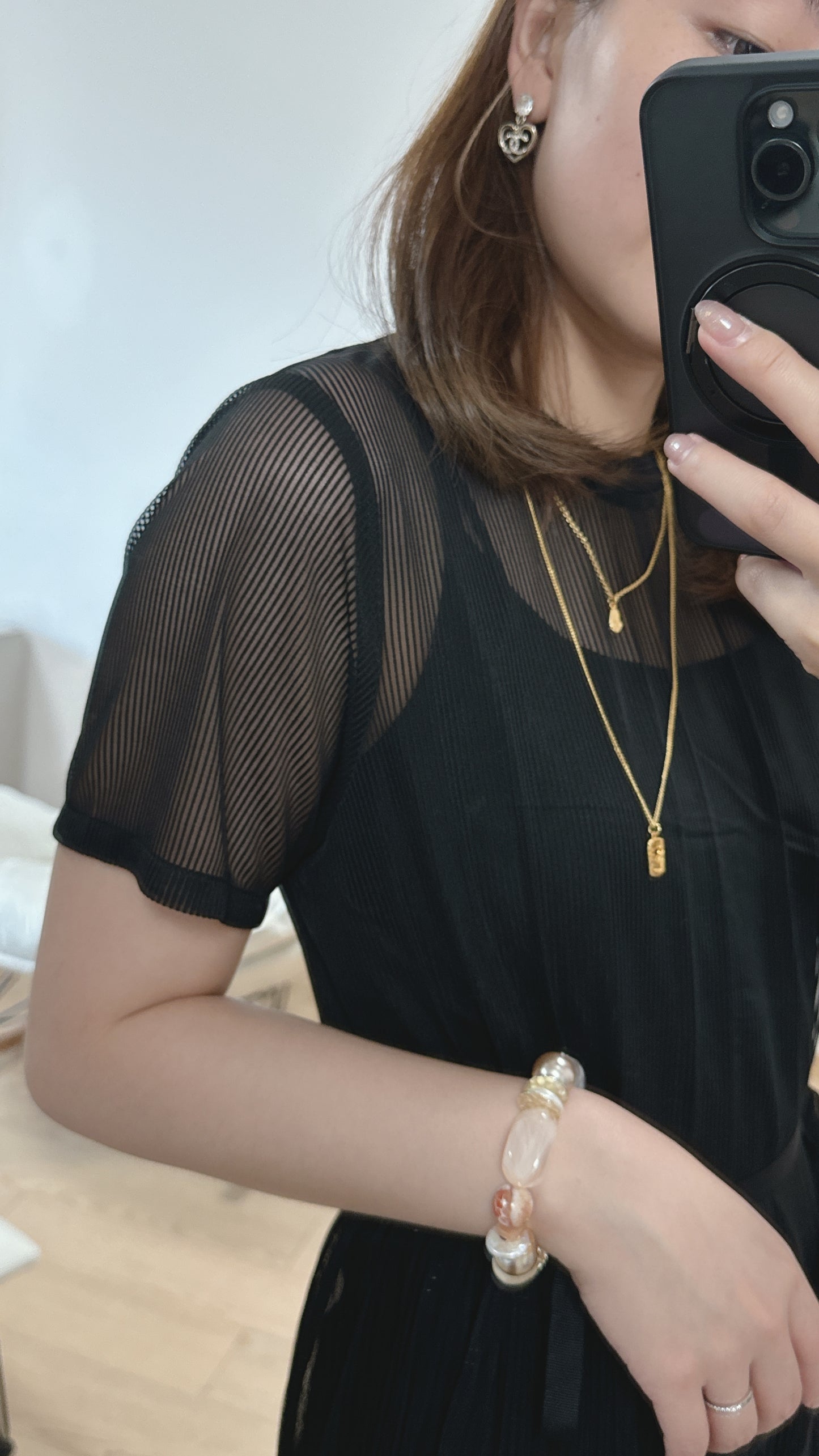 L2711《8月新品：仙氣短袖OPS》(黑色）M Size