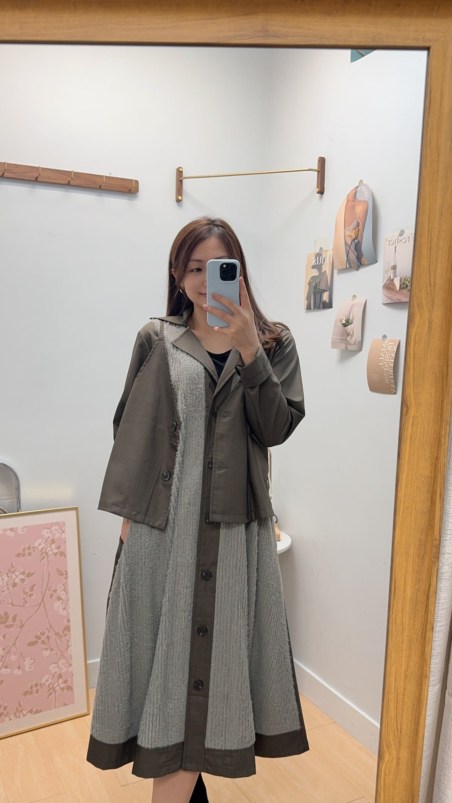 M262111 《超有型😎假吊帶外套OPS》綠