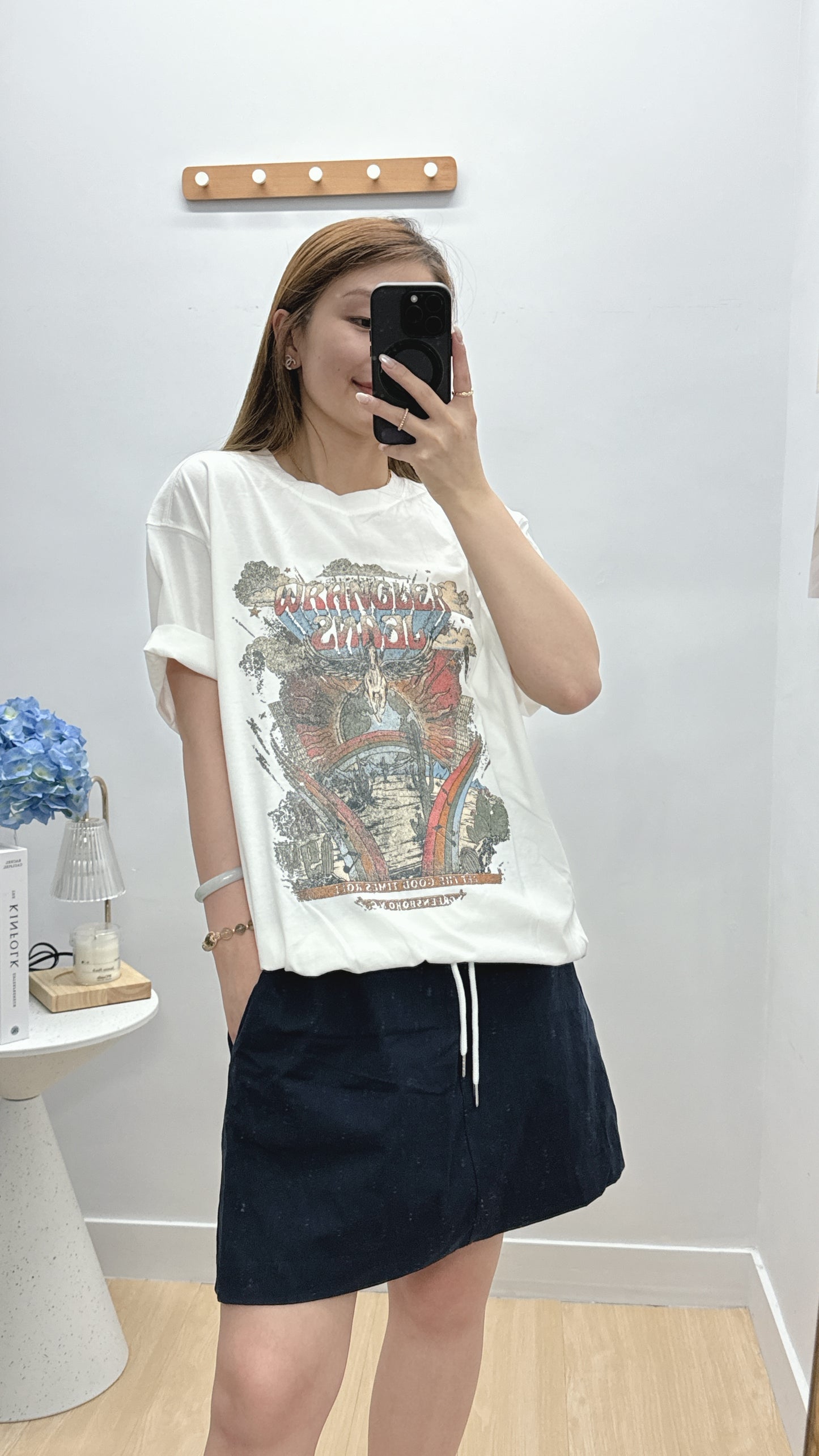 【5月韓國】Oversize Graphic Print Tee 粉藍