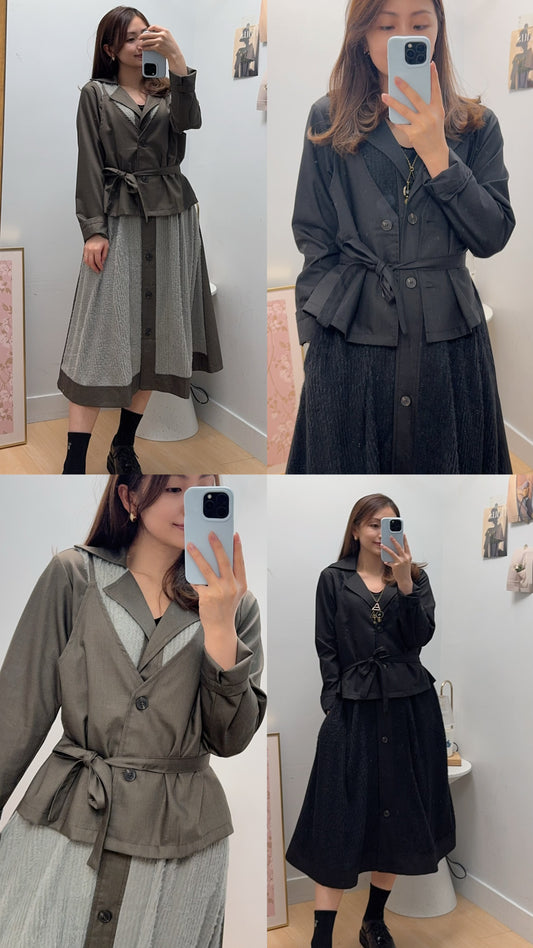 M262111 《超有型😎假吊帶外套OPS》兩色（綠/黑）