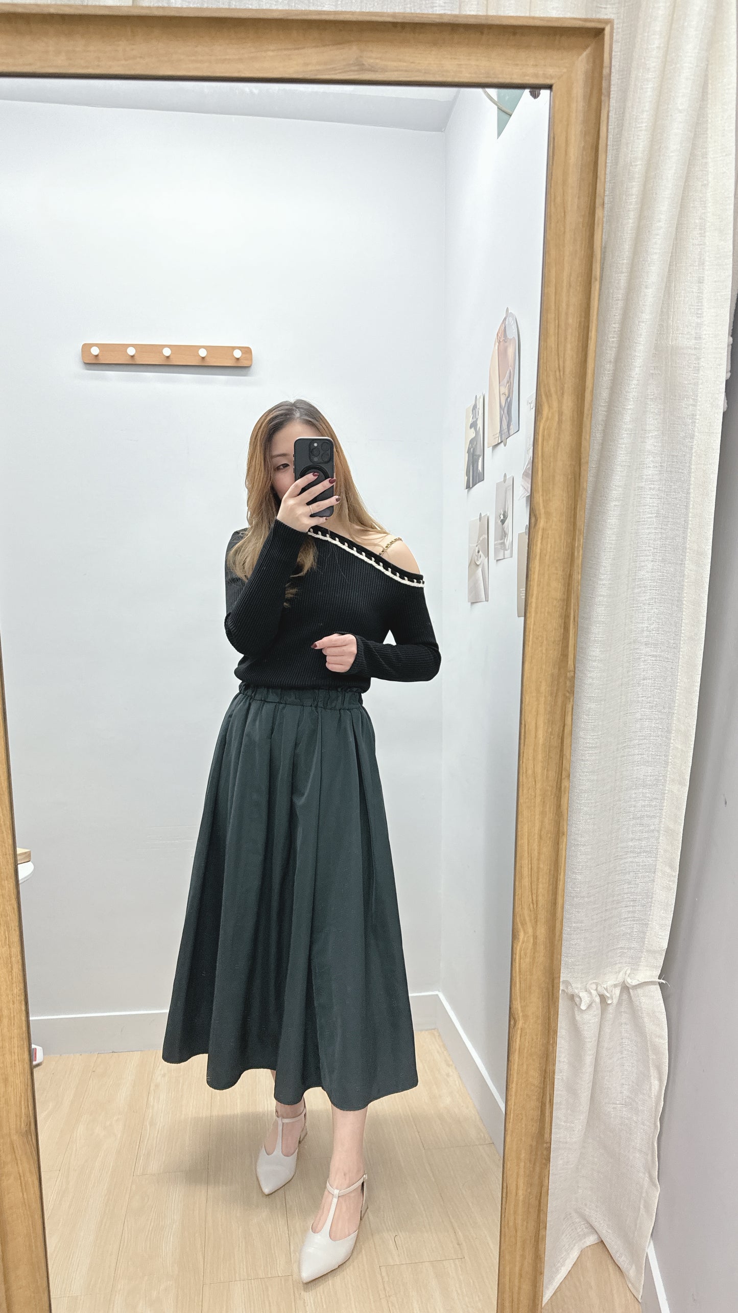 現貨【3月韓國】小香風斜肩韓系TOP 白色