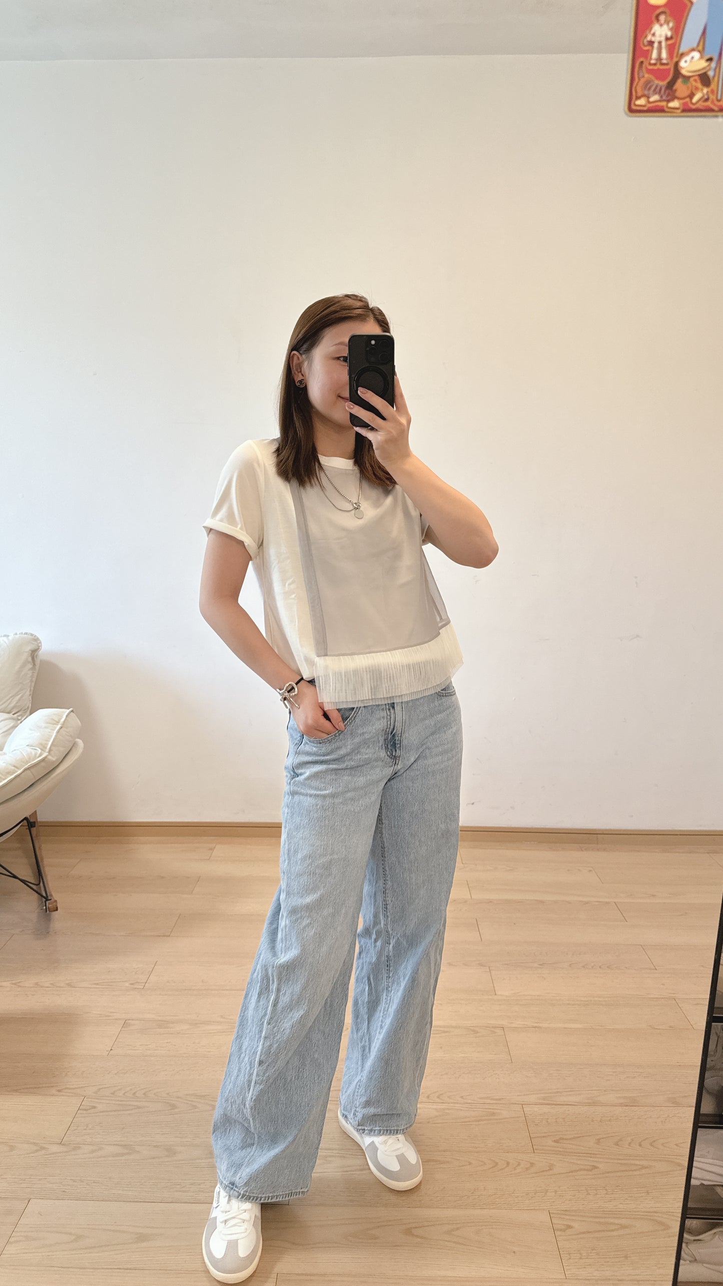L4312《8月新品：涼浸浸彈性Tee》(白色）(S/M)