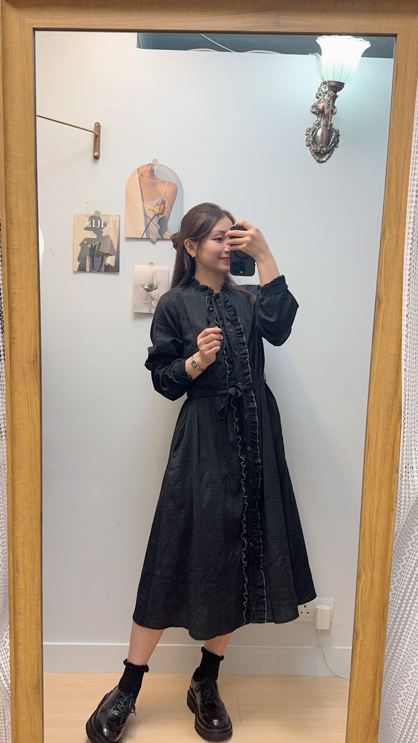 M259810《歐式宮廷感RUFFLES OPS》兩色（米杏/黑）