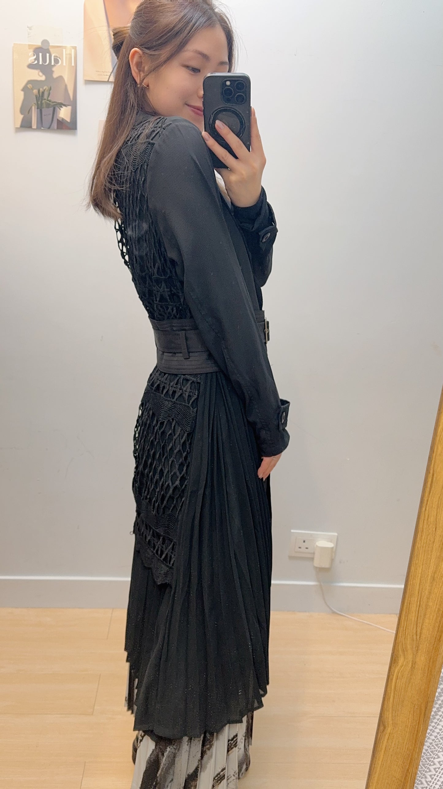 M154010《後LACE側百褶西裝外套+腰封》