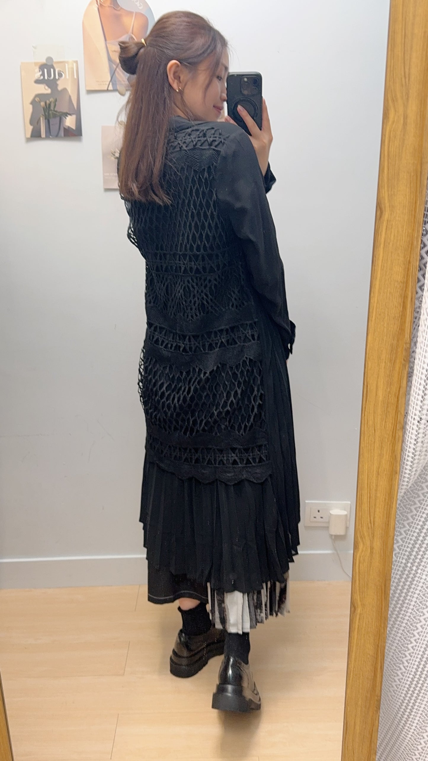 M154010《後LACE側百褶西裝外套+腰封》