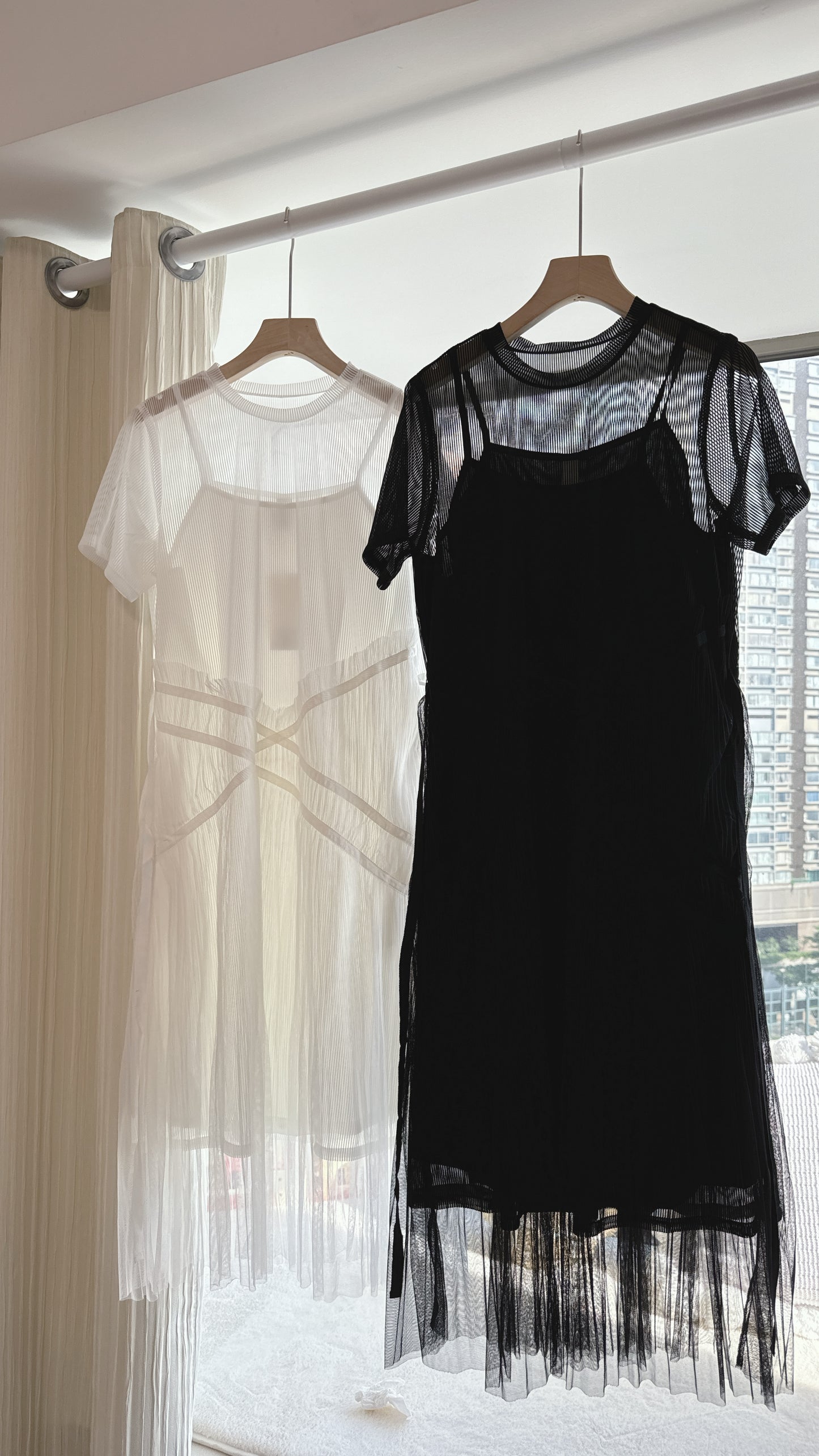 L2711《8月新品：仙氣短袖OPS》(黑色）M Size