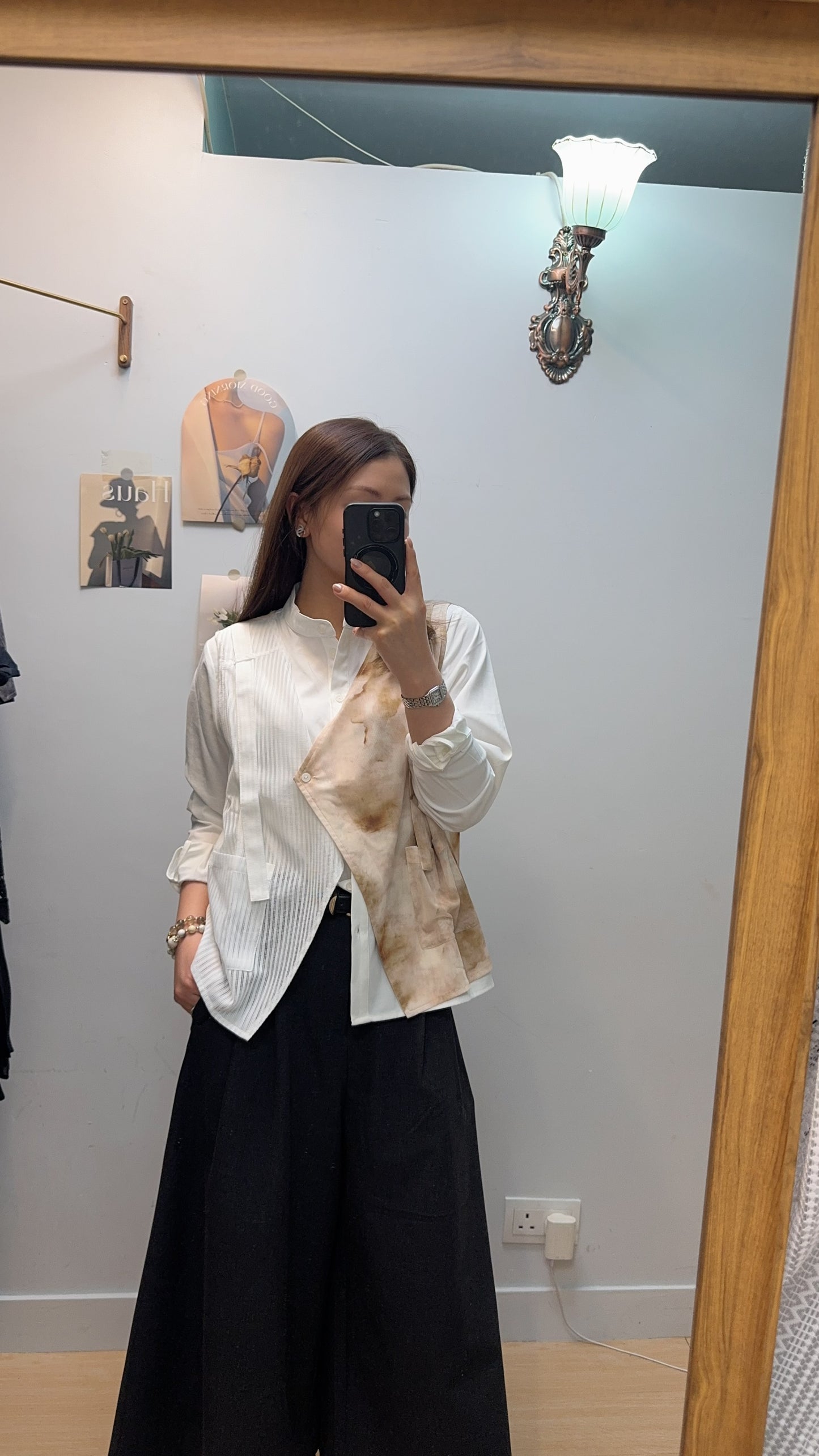 P181410 《假兩件印花恤衫》深藍