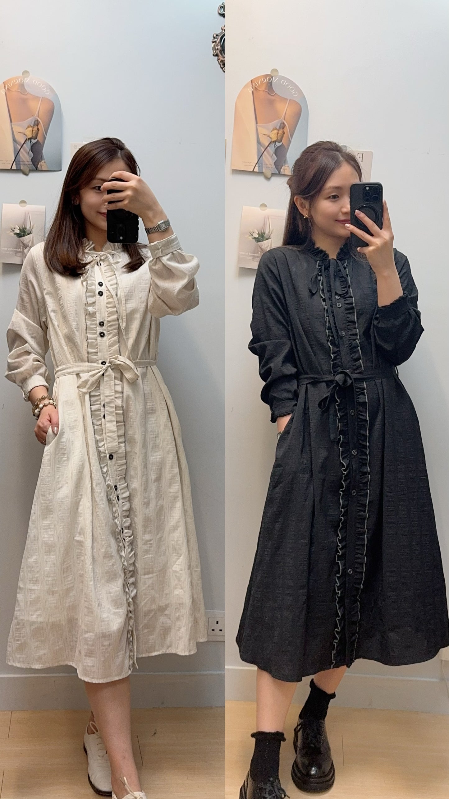 M259810《歐式宮廷感RUFFLES OPS》兩色（米杏/黑）